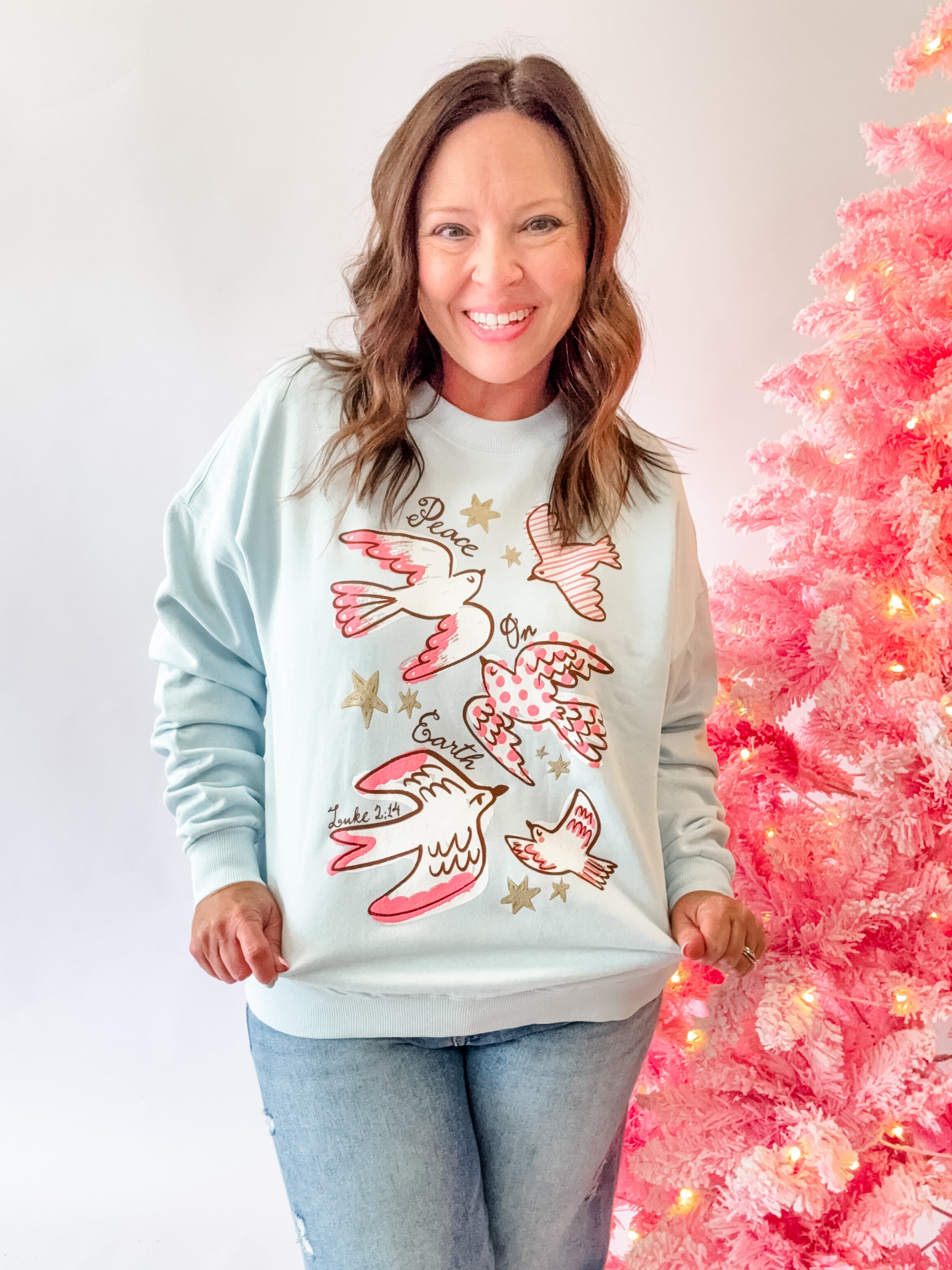 Peace on Earth Dove Sweatshirt - Just a Small Town Girl