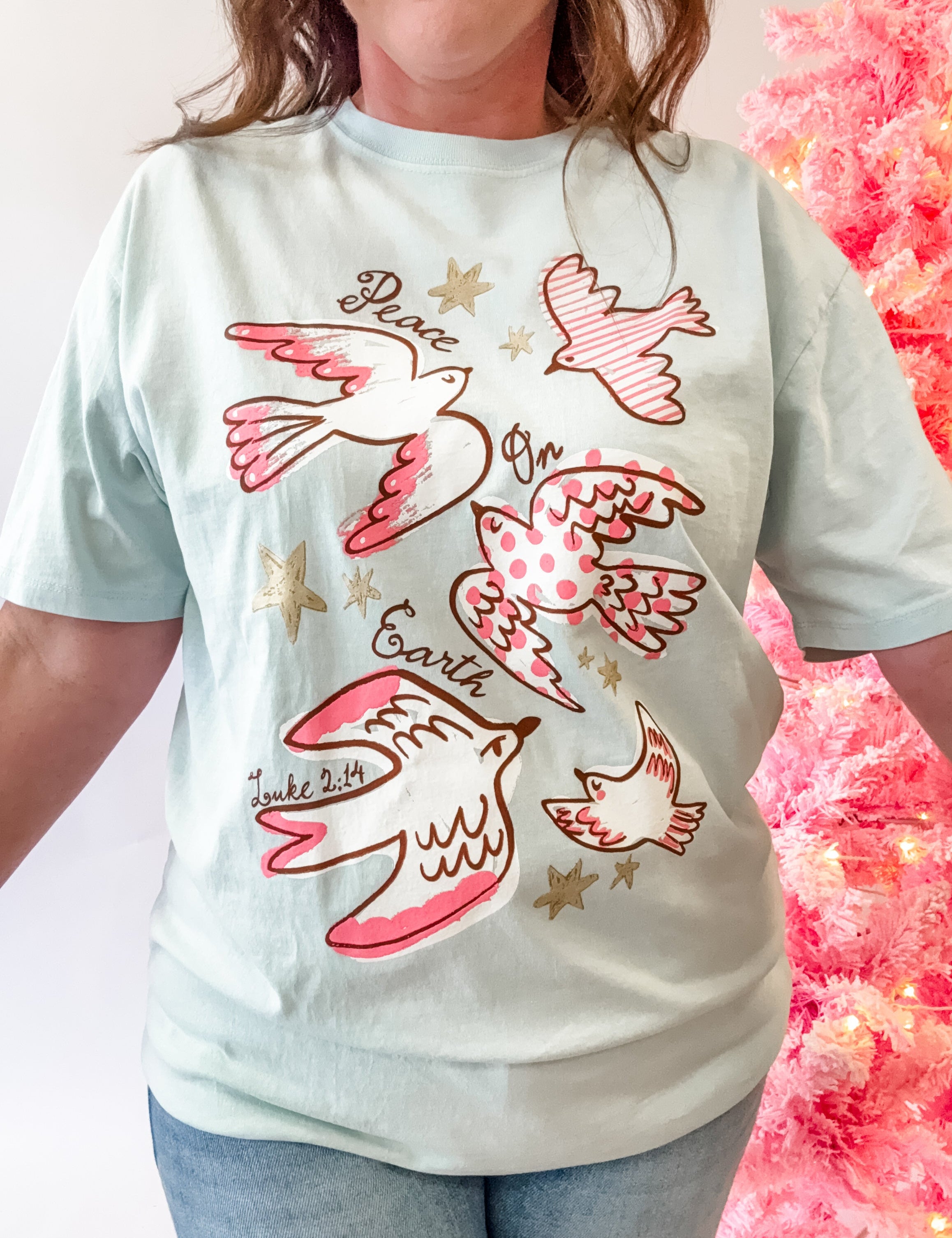 Peace on Earth Dove Tee - Just a Small Town Girl