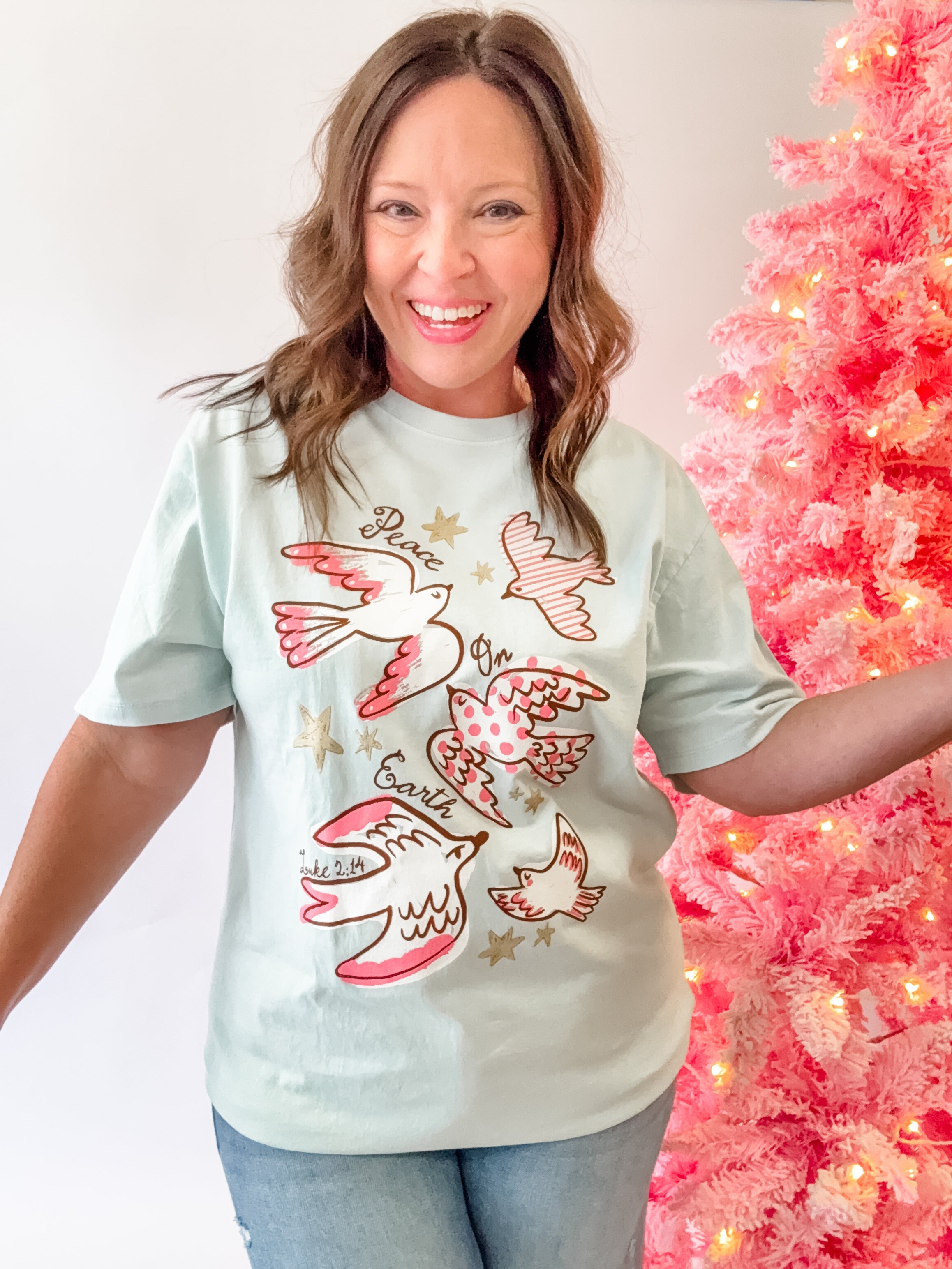 Peace on Earth Dove Tee - Just a Small Town Girl