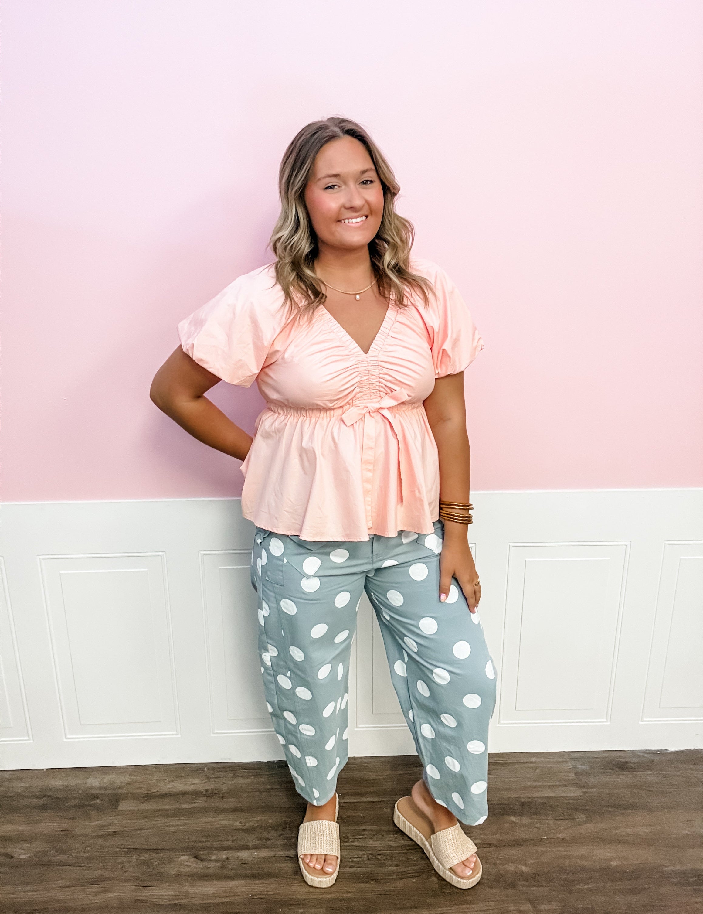 Peachy Sweet Smocked Top - Just a Small Town Girl