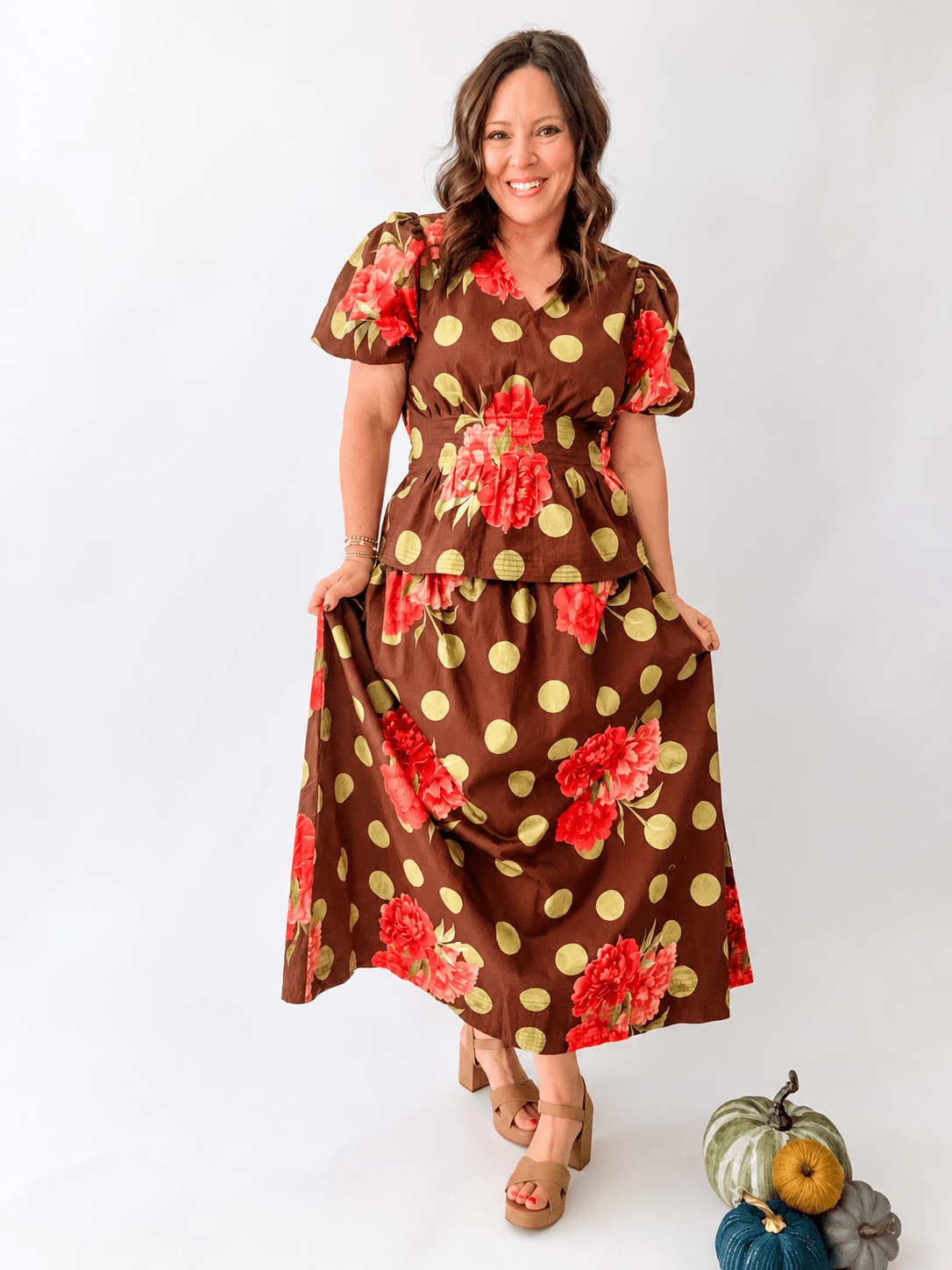 Peony Party Polka Dot Maxi Skirt - Just a Small Town Girl