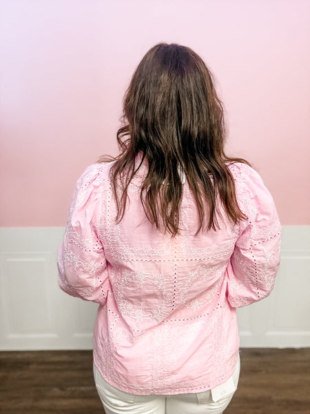 Petal Promise Embroidered Blouse - Just a Small Town Girl