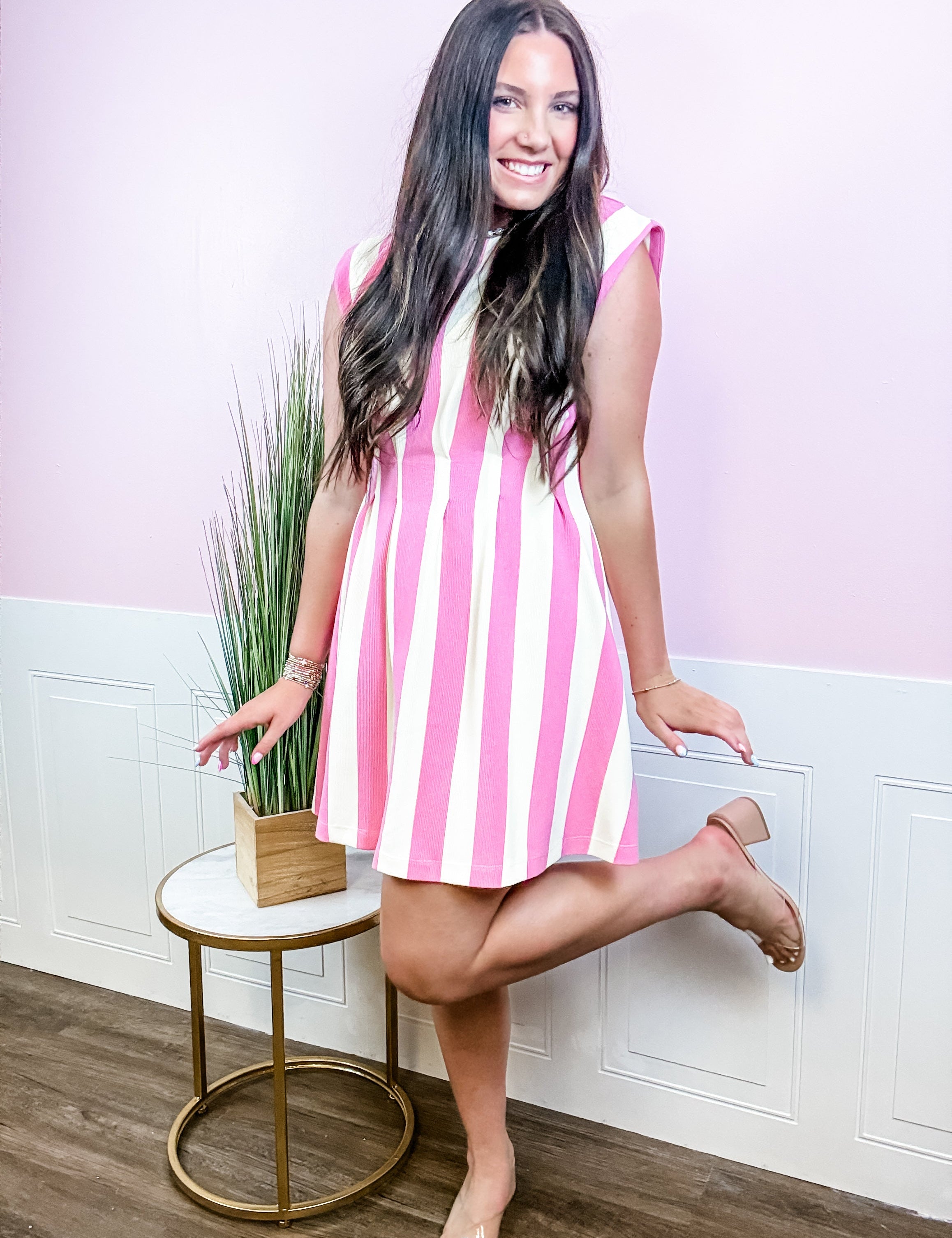 Pink Lemonade Stripe Dress - Just a Small Town Girl