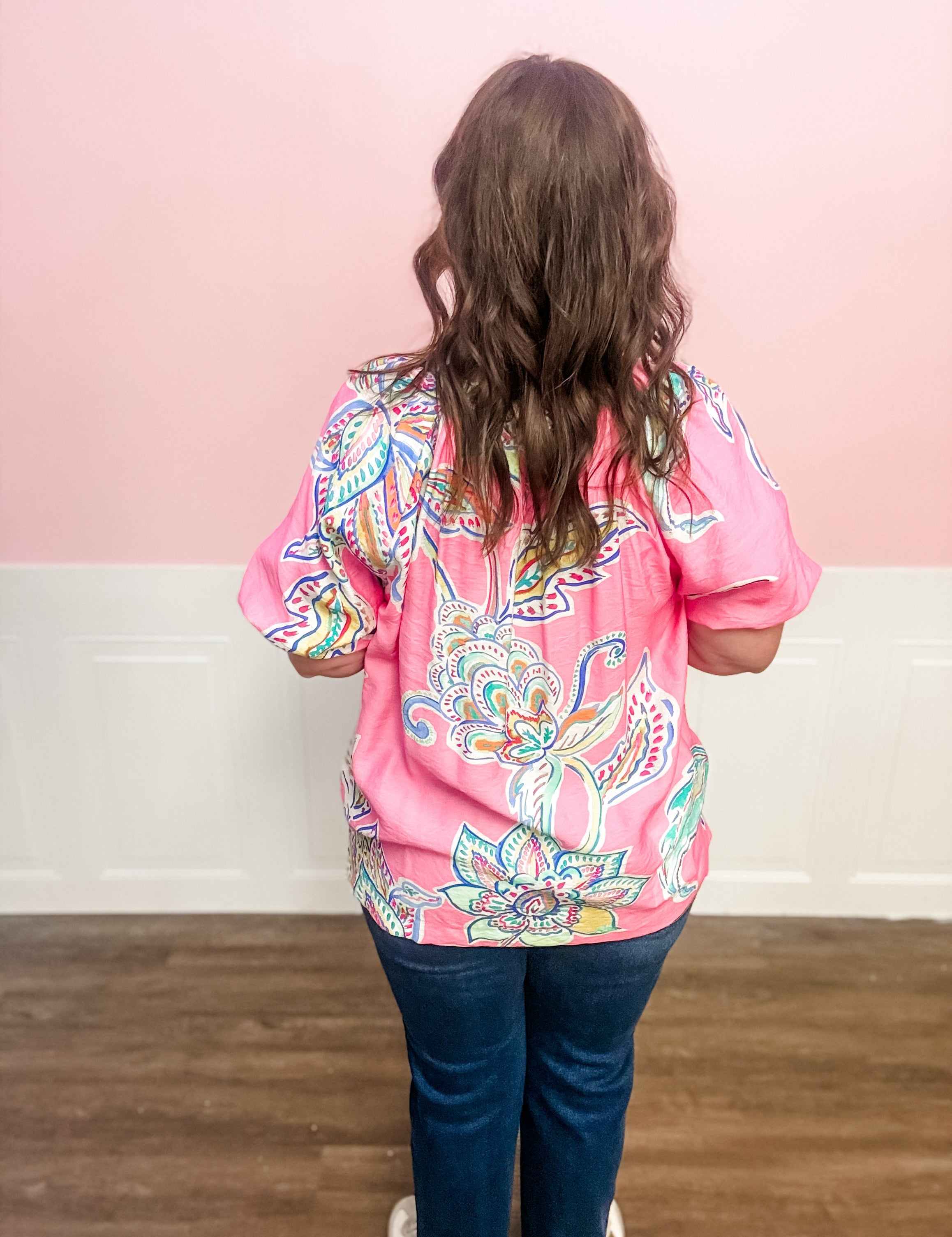Pink Paradise Paisley Top - Just a Small Town Girl