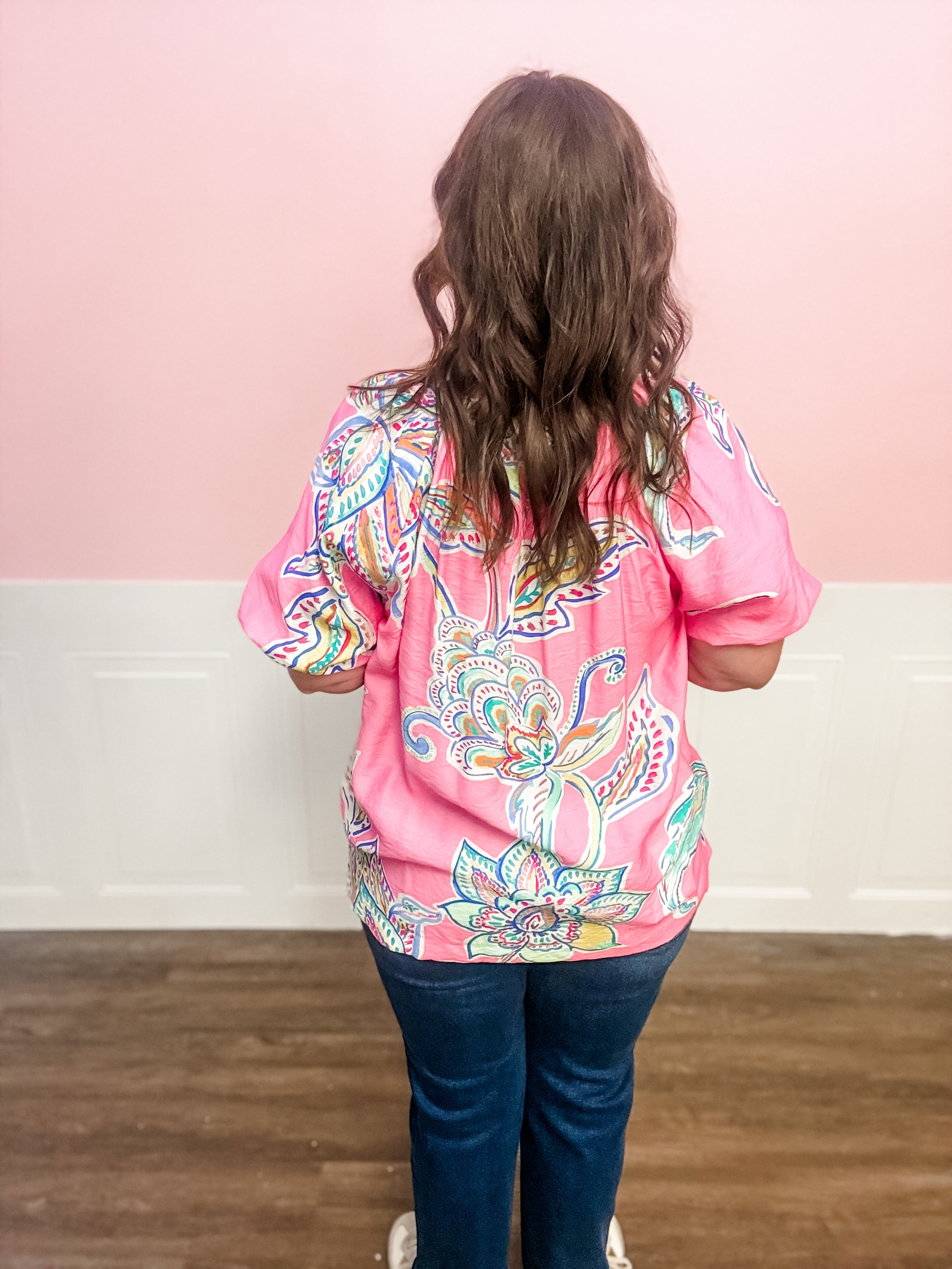 Pink Paradise Paisley Top - Just a Small Town Girl