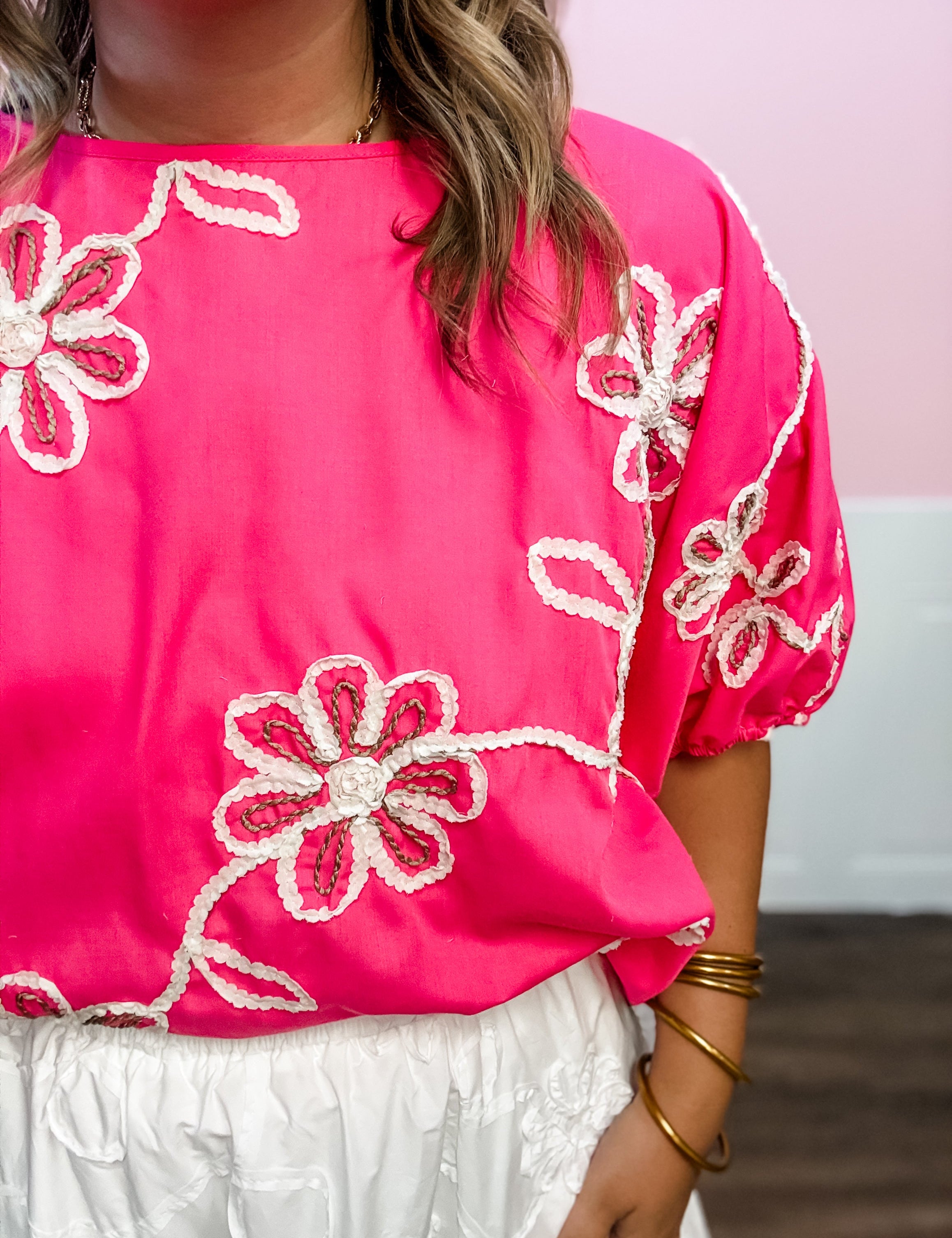 Pink Petal Lace Top - Just a Small Town Girl