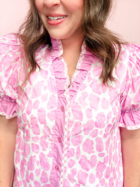 Pink Petal Leopard Top - Just a Small Town Girl