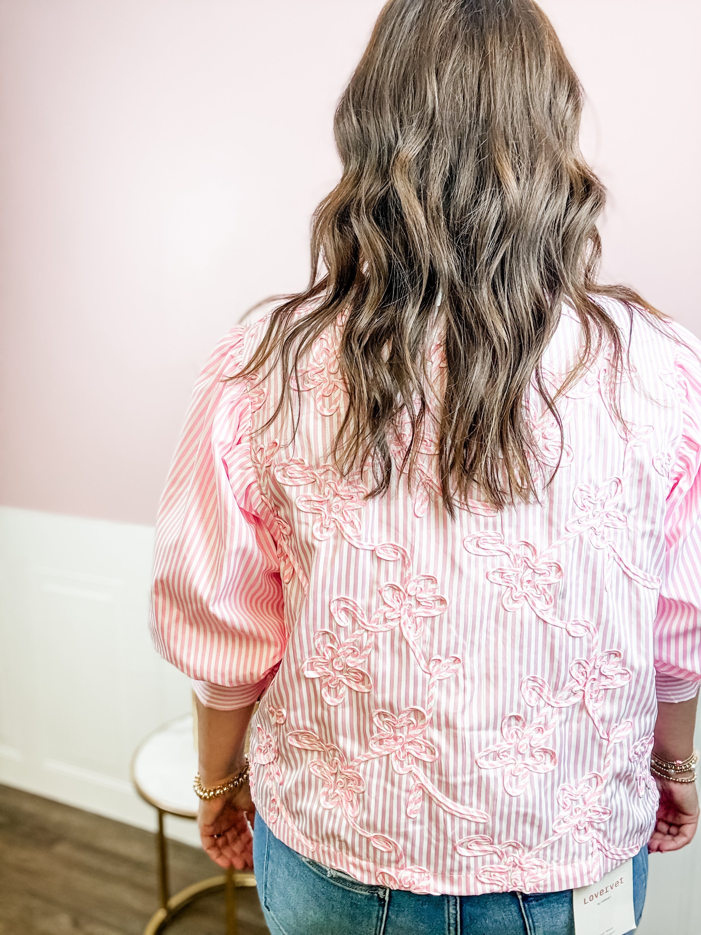 Pink Petal Stripe Blouse - Just a Small Town Girl