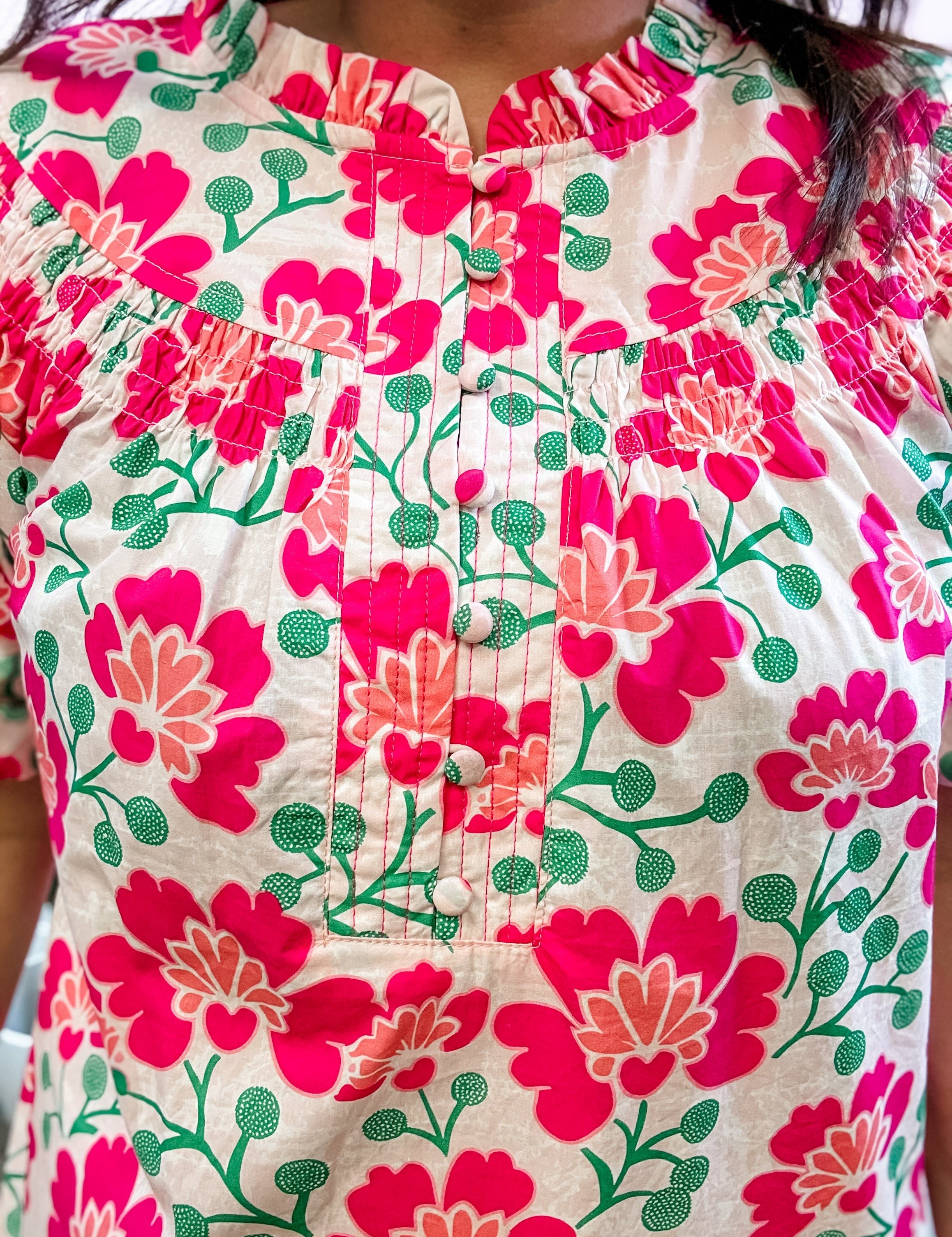 Pink Petals & Puff Sleeves Top - Just a Small Town Girl