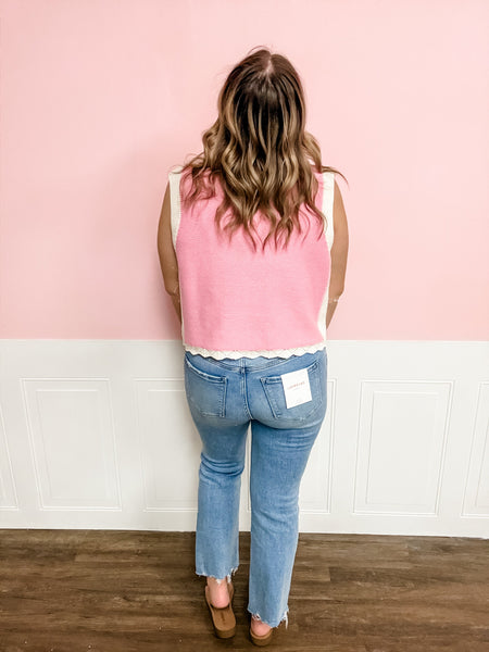 Pink Sugar Cable Knit Sweater Vest - Just a Small Town Girl