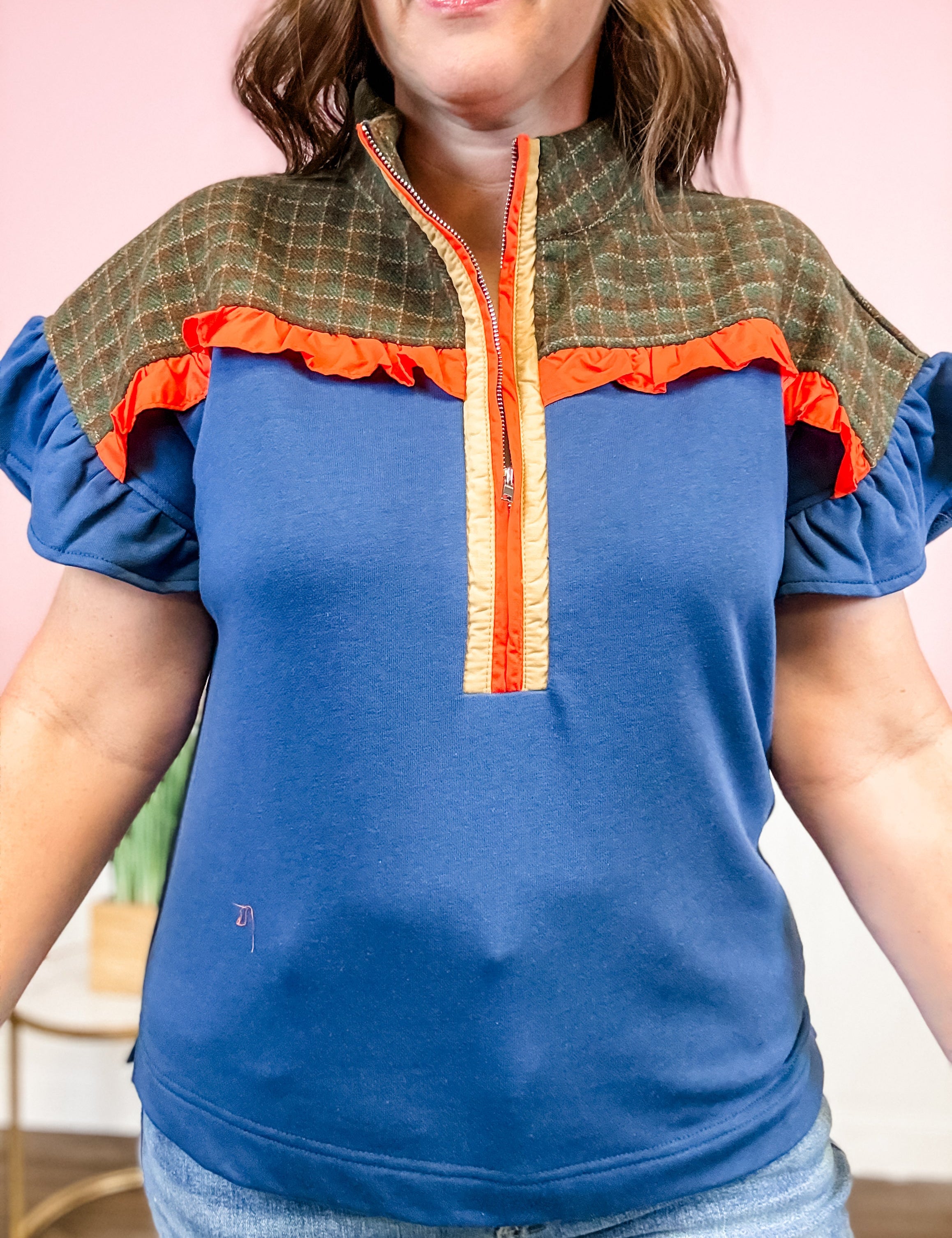 Plaid Ruffle Top - Just a Small Town Girl