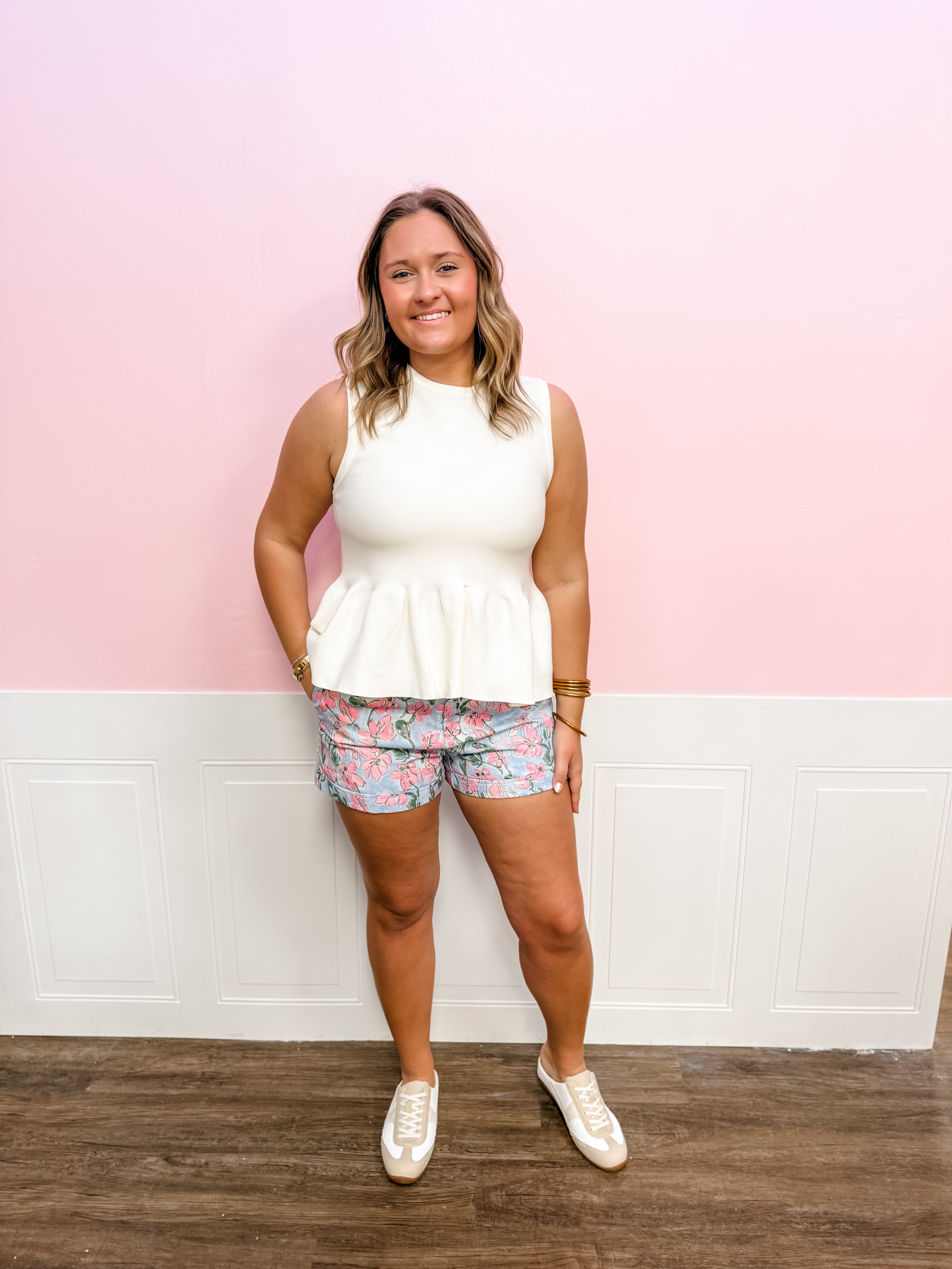 Polished Poise Peplum Knit Top – Cream - Just a Small Town Girl