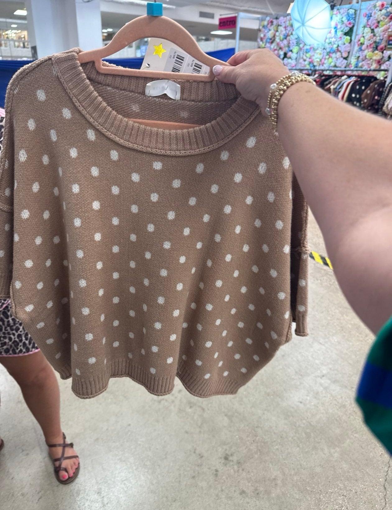 Polka Dot Boxy Knit Sweater - Plus - Just a Small Town Girl