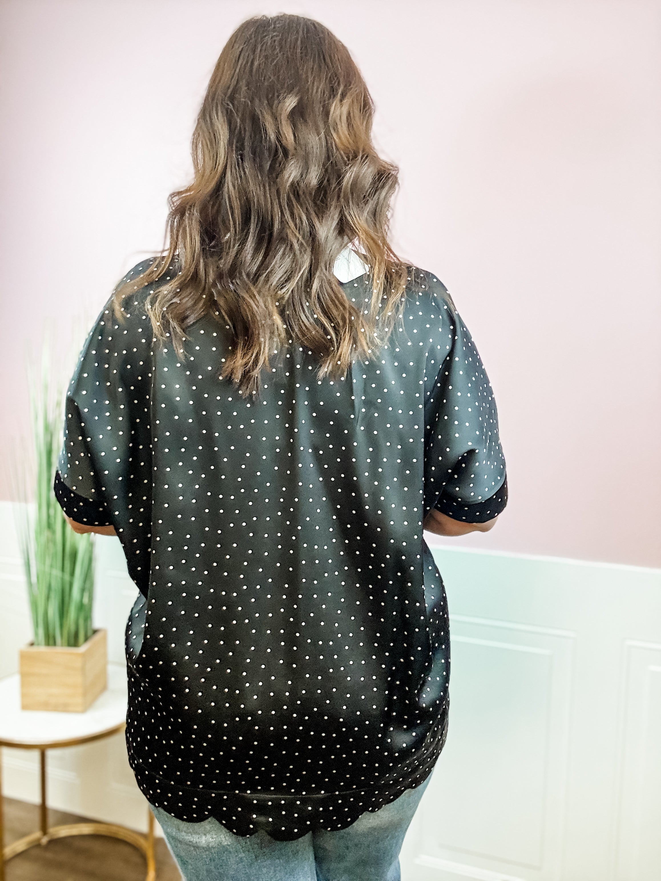 Polka Dot Porch Top — Black - Just a Small Town Girl