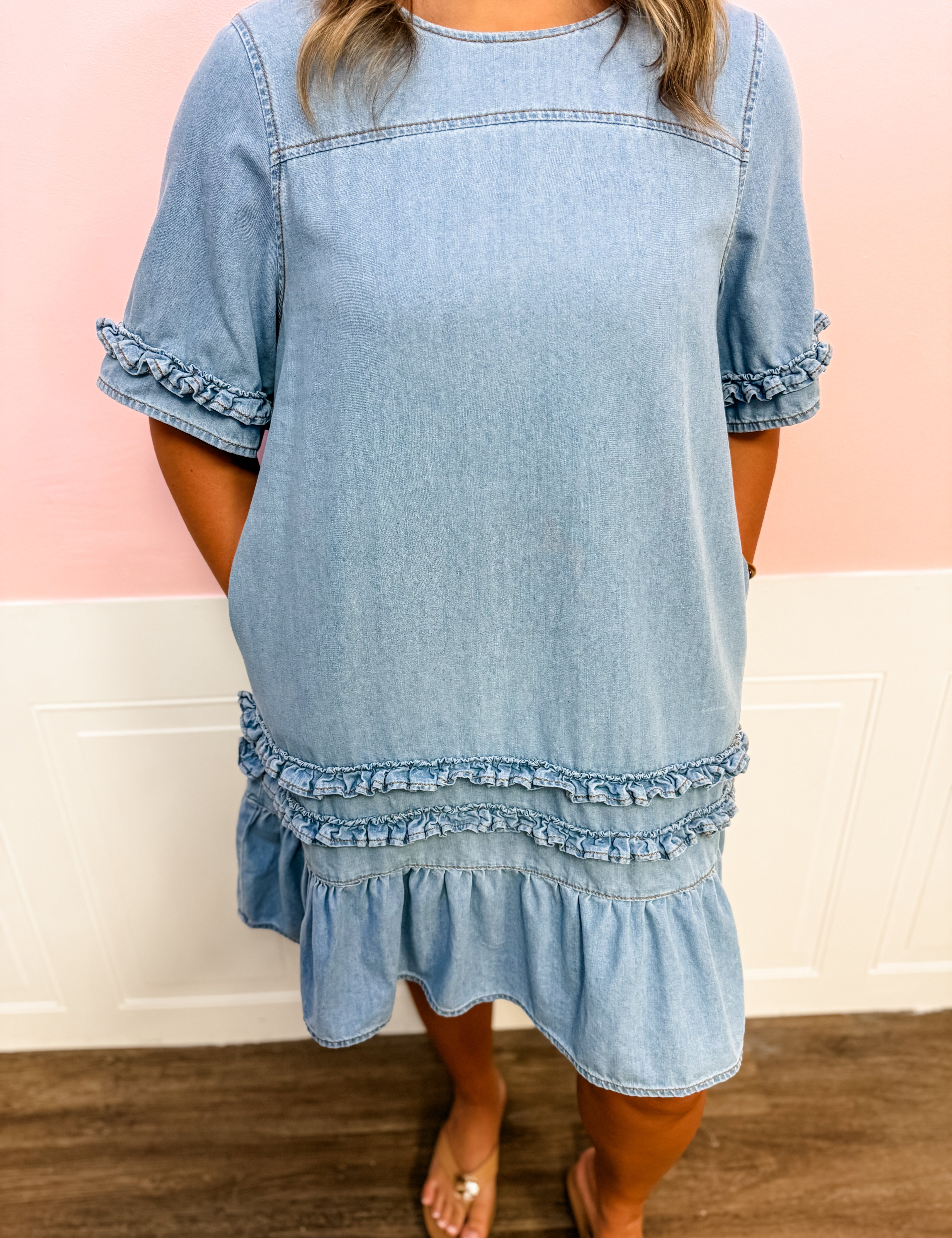 Pretty Denim Darling Dress - Just a Small Town Girl