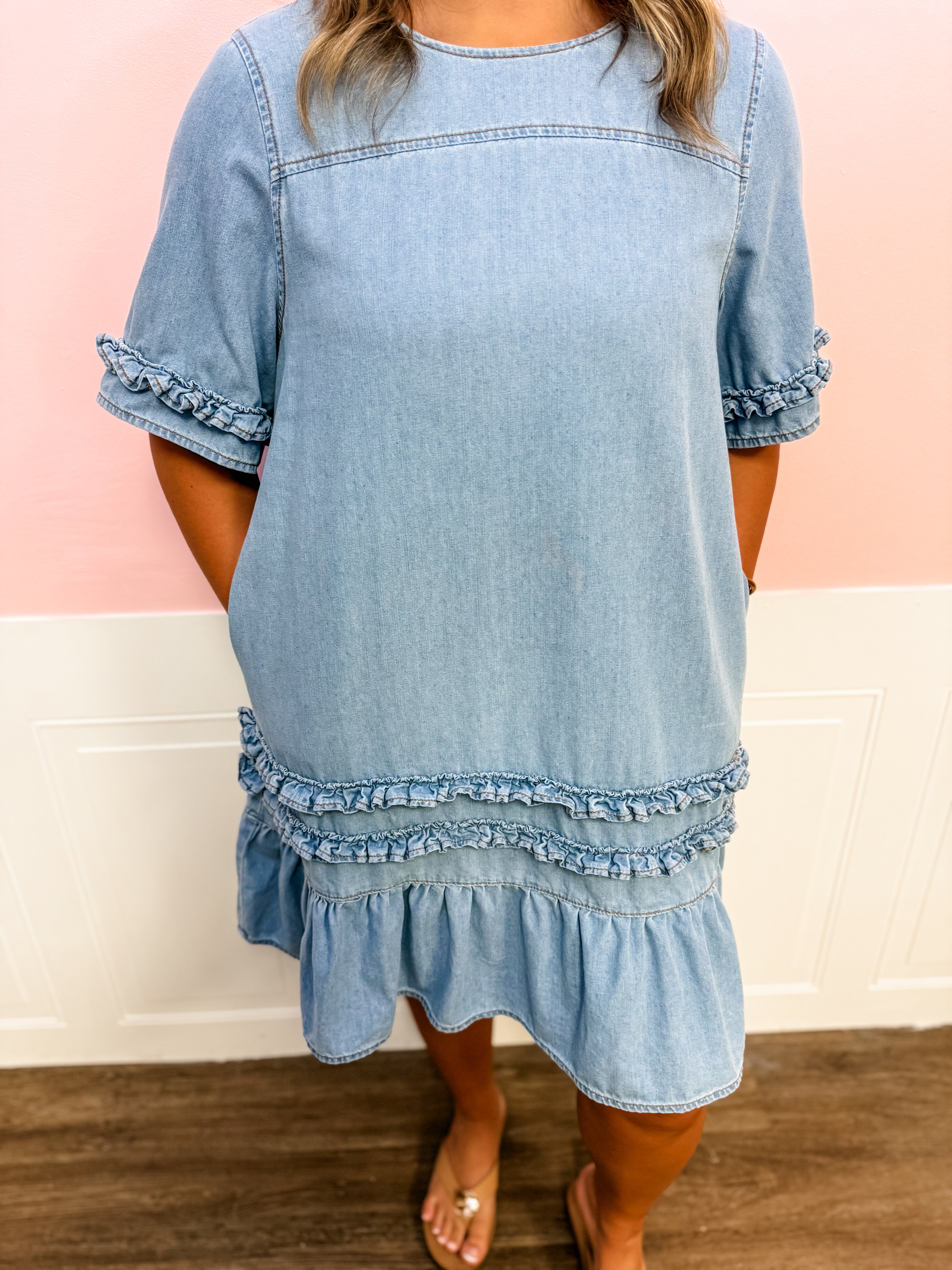 Pretty Denim Darling Dress - Just a Small Town Girl