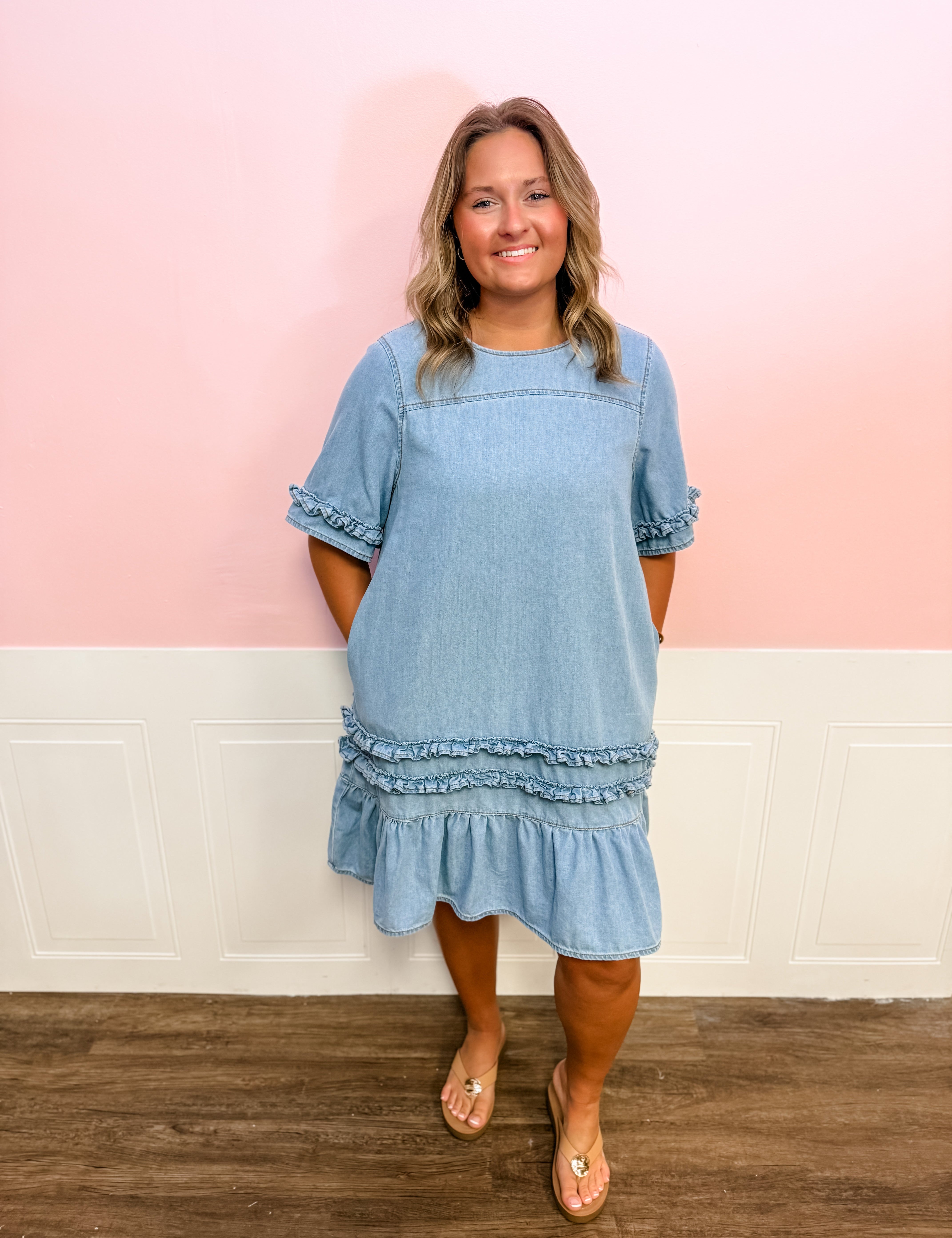 Pretty Denim Darling Dress - Just a Small Town Girl