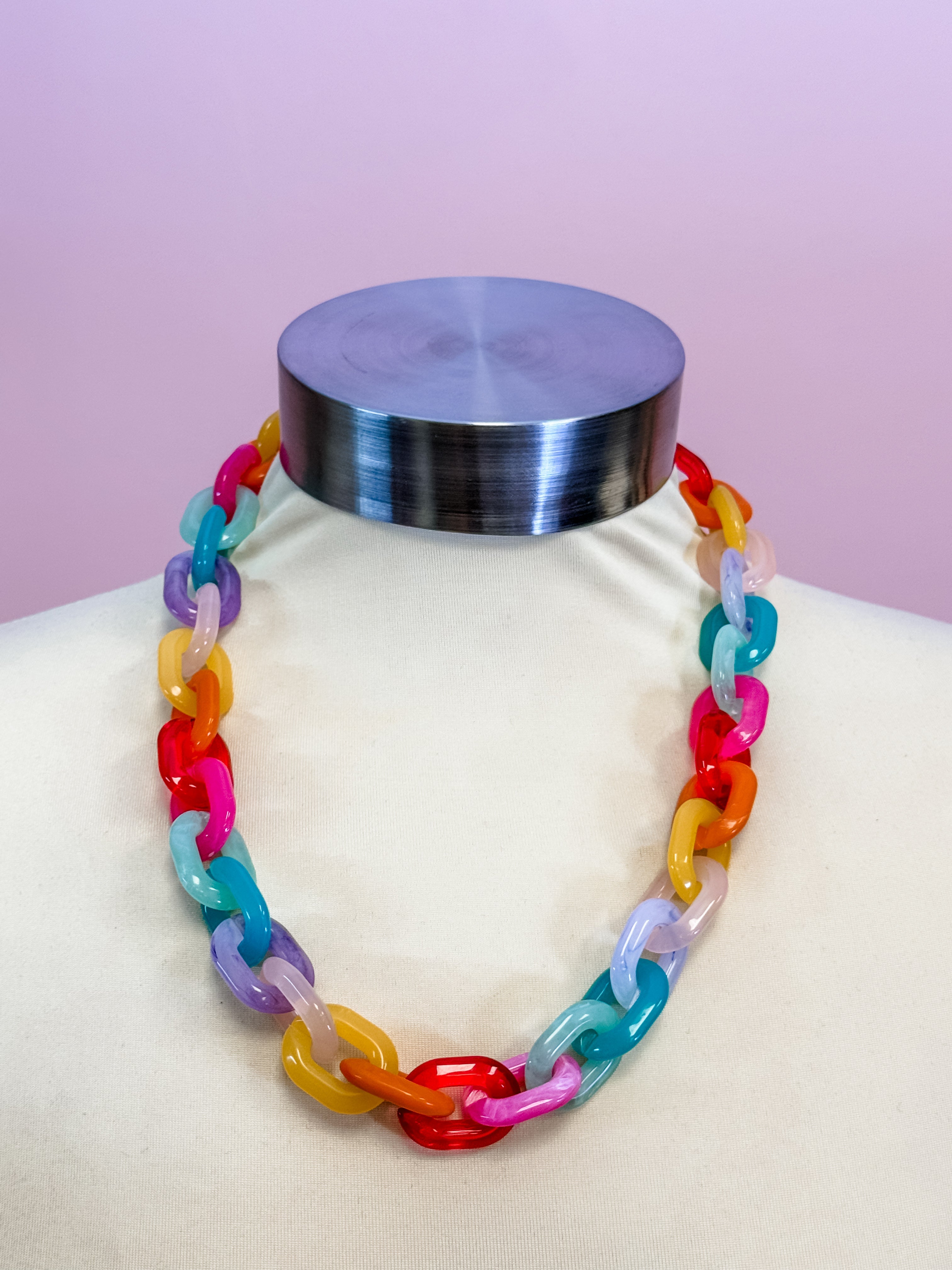 Rainbow Pop Chain Necklace - Just a Small Town Girl