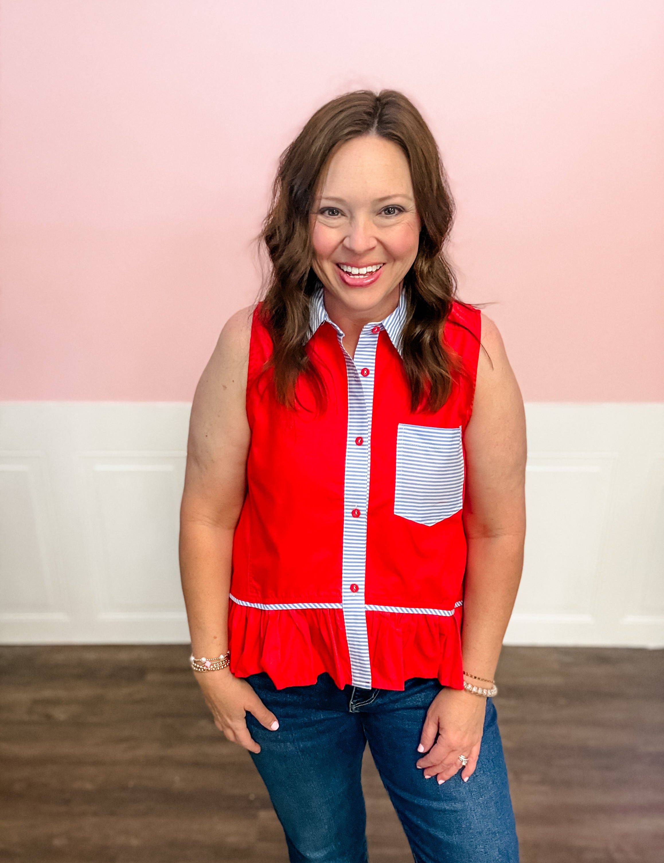 Red, White & Ready Top - Just a Small Town Girl