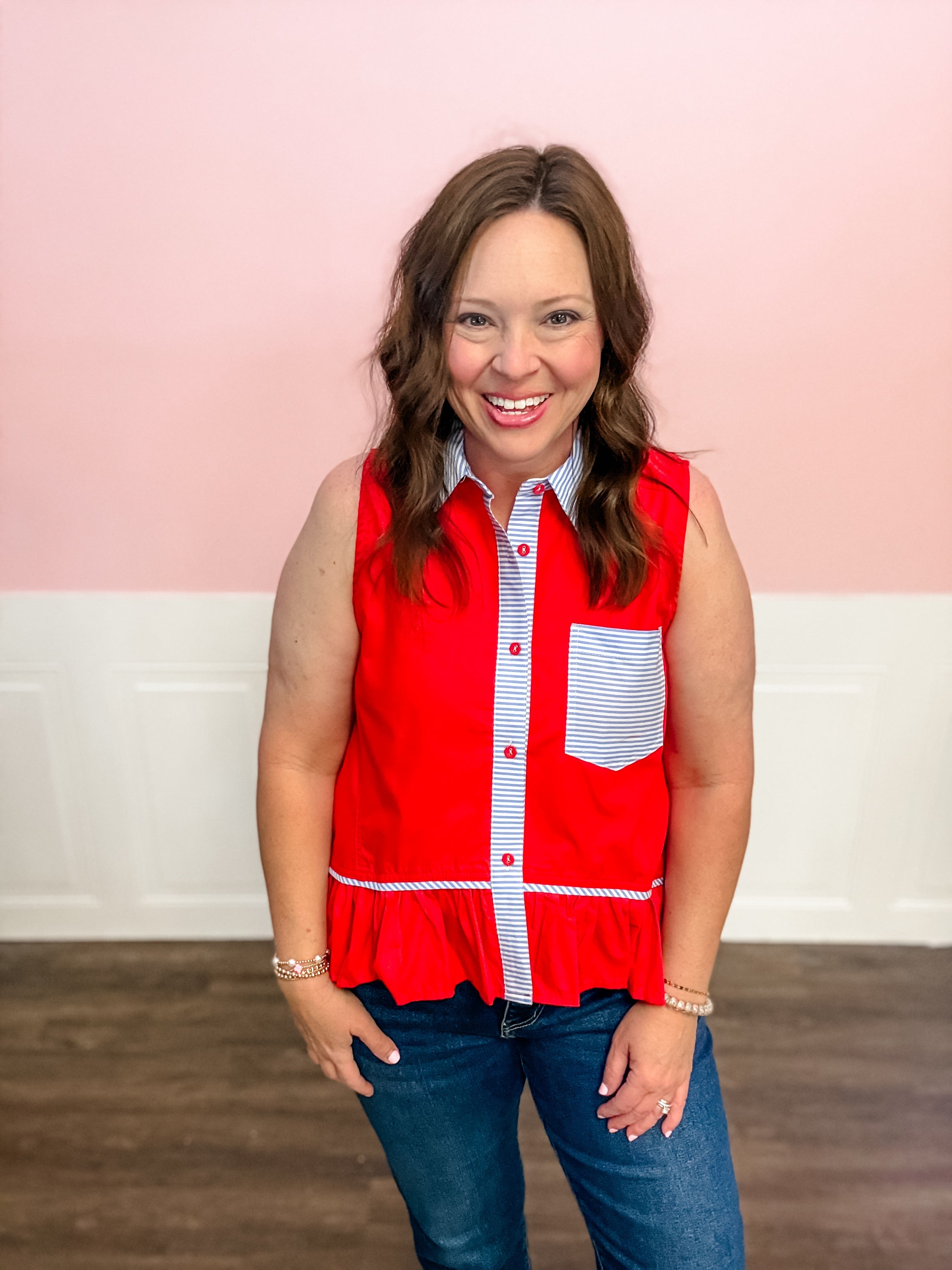 Red, White & Ready Top - Just a Small Town Girl