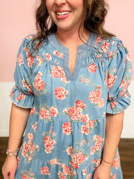 Rosewood Meadow Tiered Dress - Just a Small Town Girl