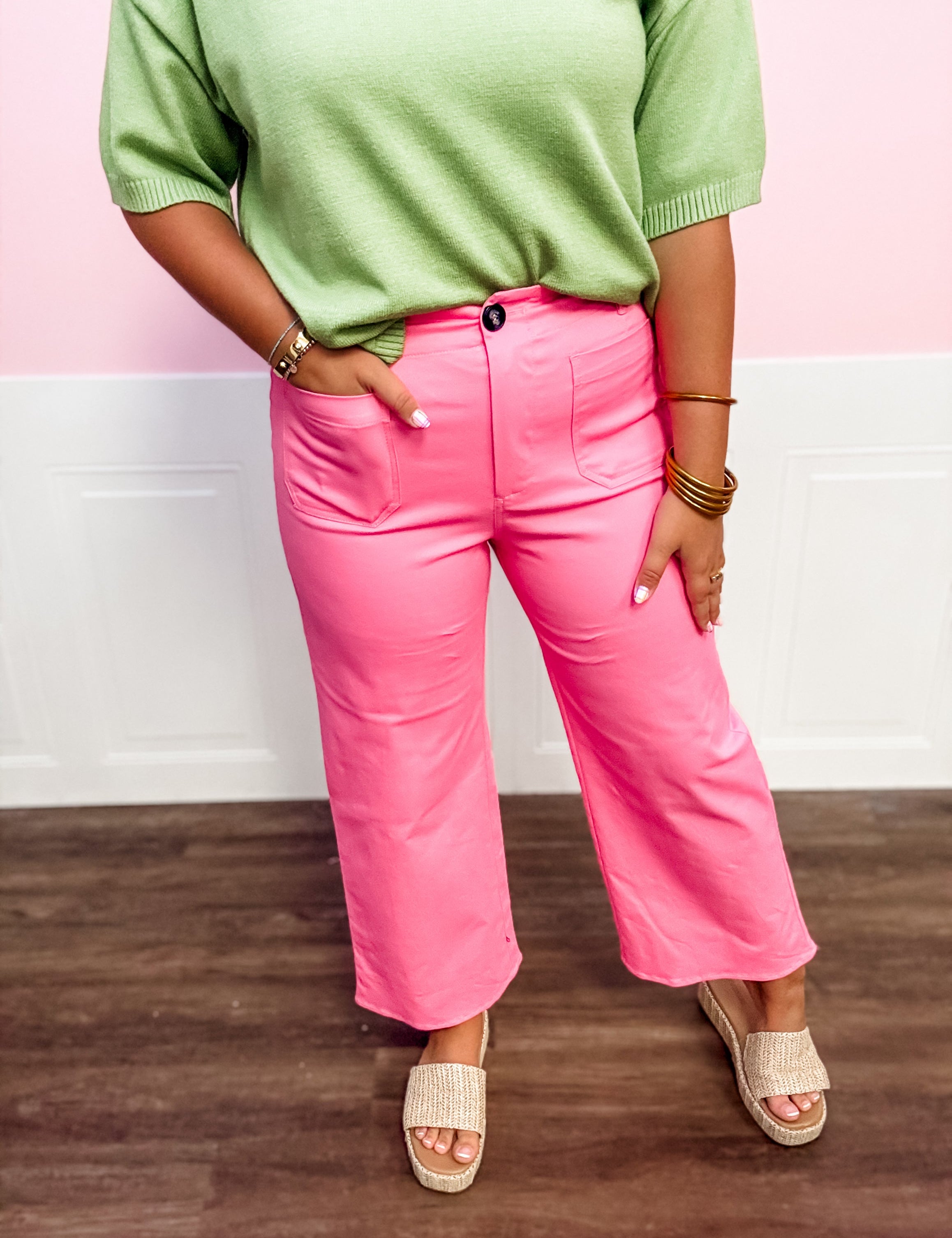 Rosy Days Cropped Pants - Just a Small Town Girl