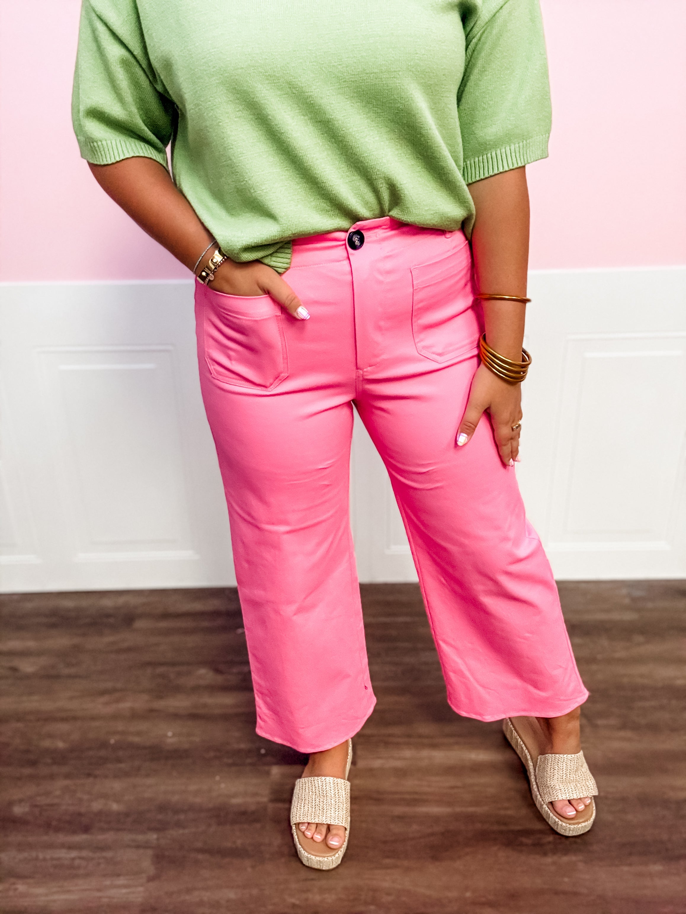 Rosy Days Cropped Pants - Just a Small Town Girl