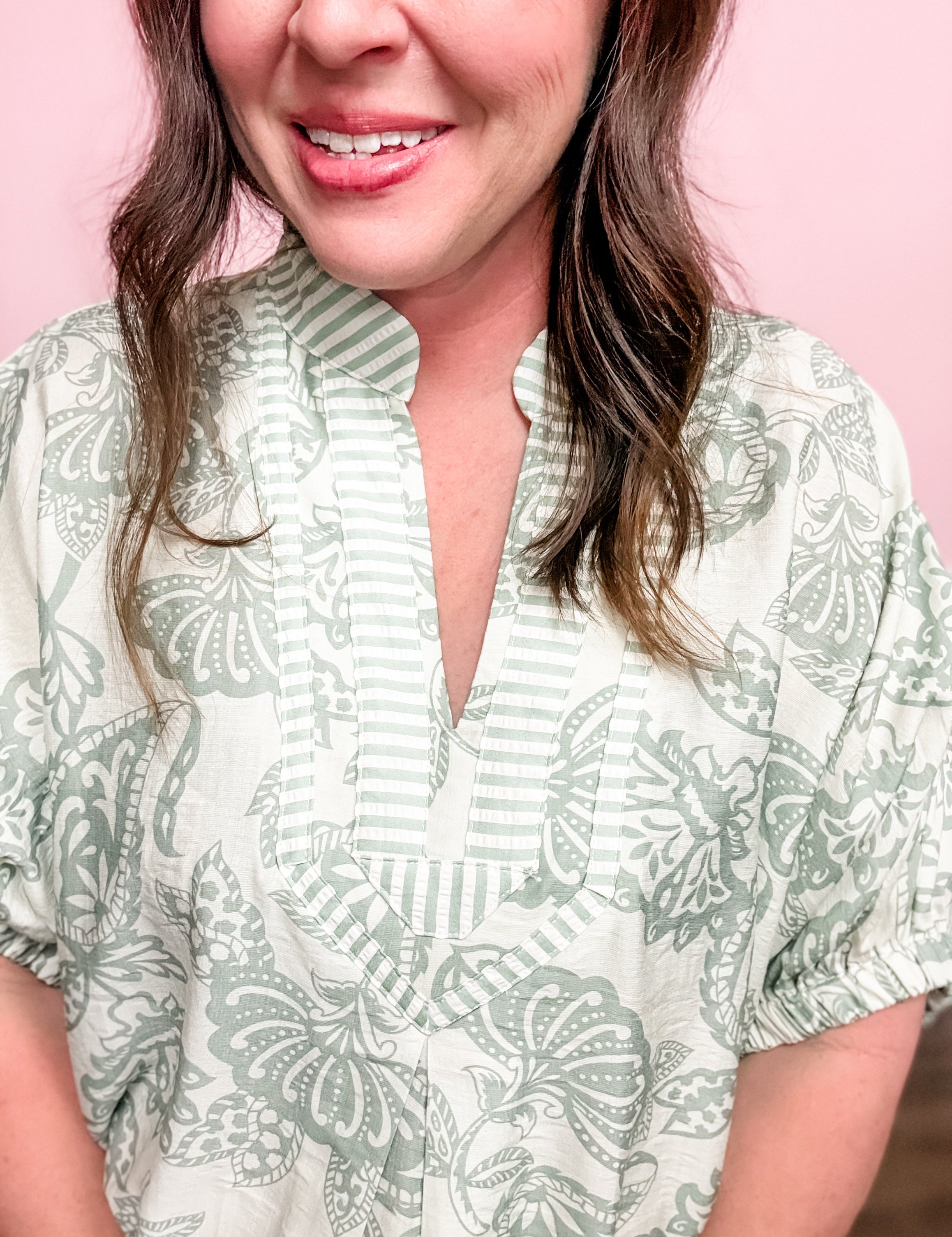 Sage Garden Notch Neck Top - Just a Small Town Girl