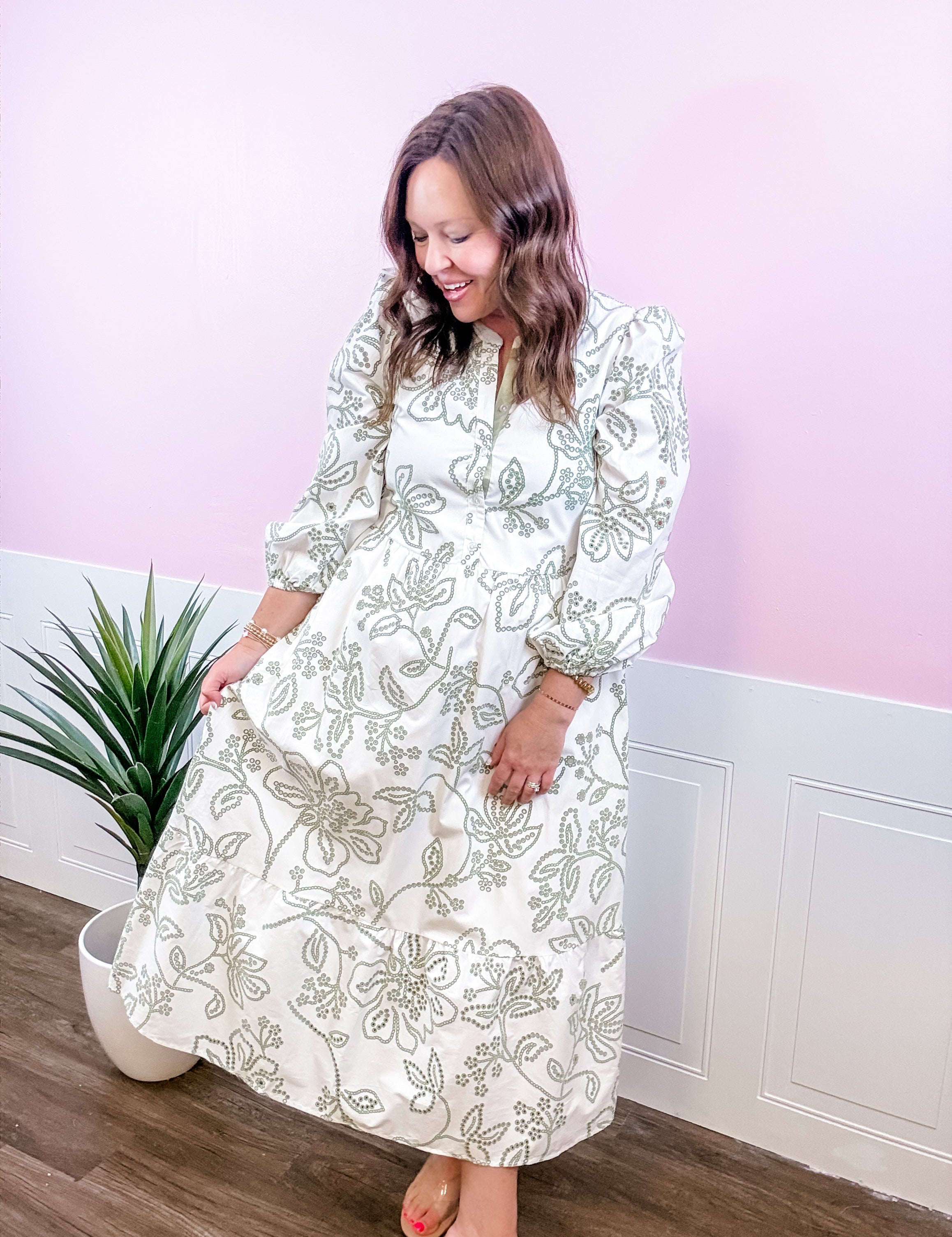 Sage Garden Stroll Dress - Just a Small Town Girl