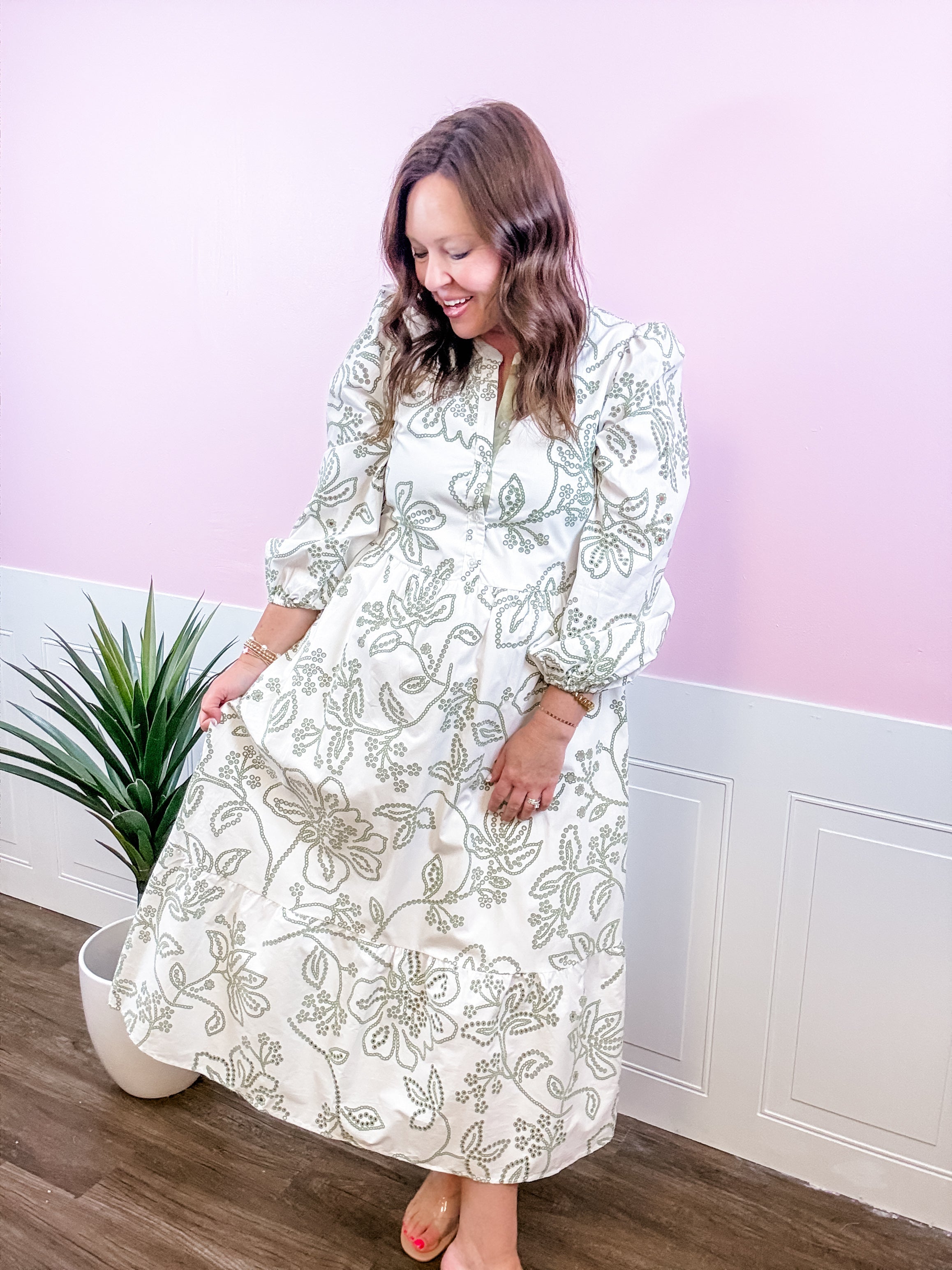 Sage Garden Stroll Dress - Just a Small Town Girl