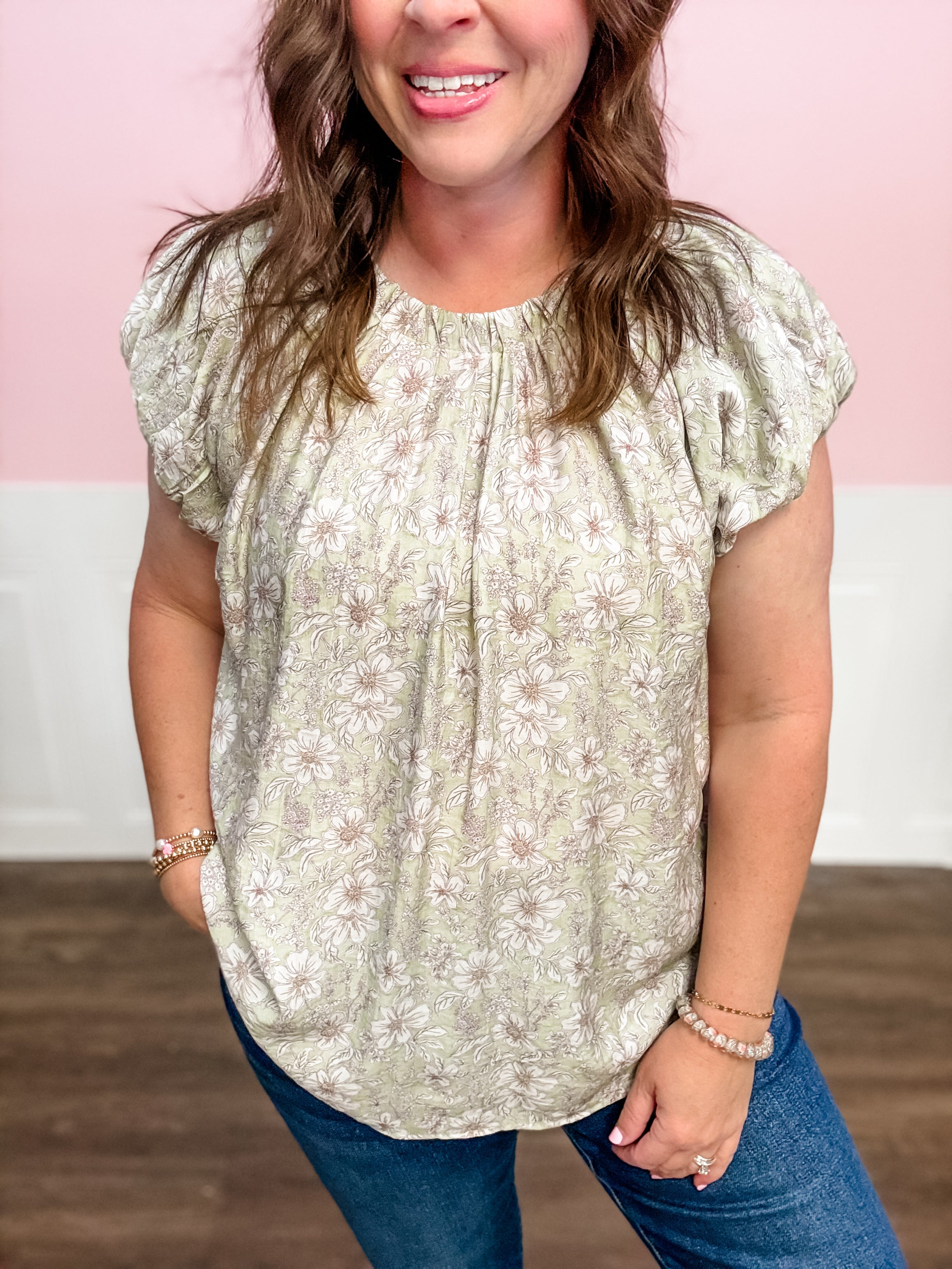Sage Meadow Bloom Top - Just a Small Town Girl
