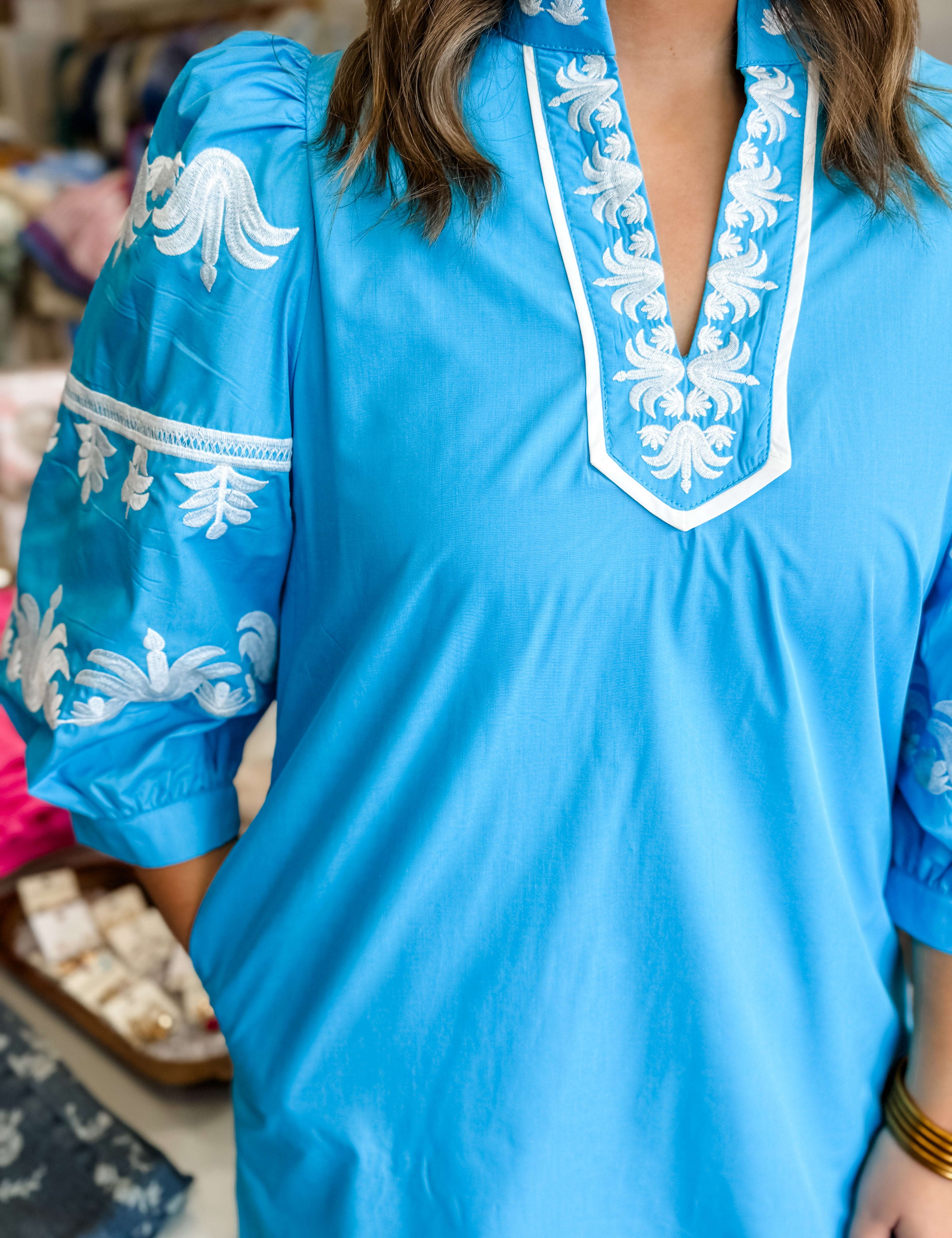 Seabrook Embroidered Shift Dress - Just a Small Town Girl