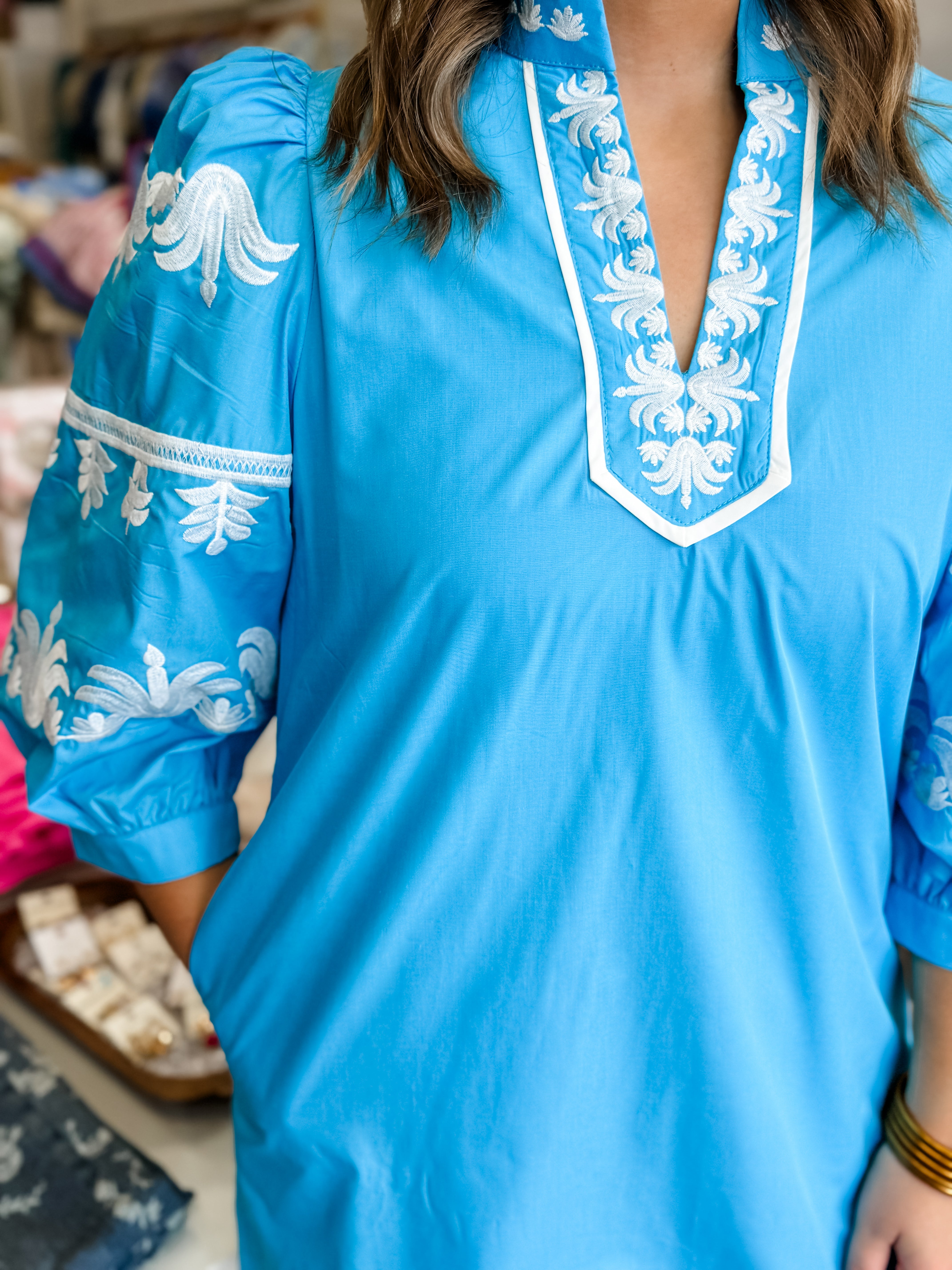 Seabrook Embroidered Shift Dress - Just a Small Town Girl