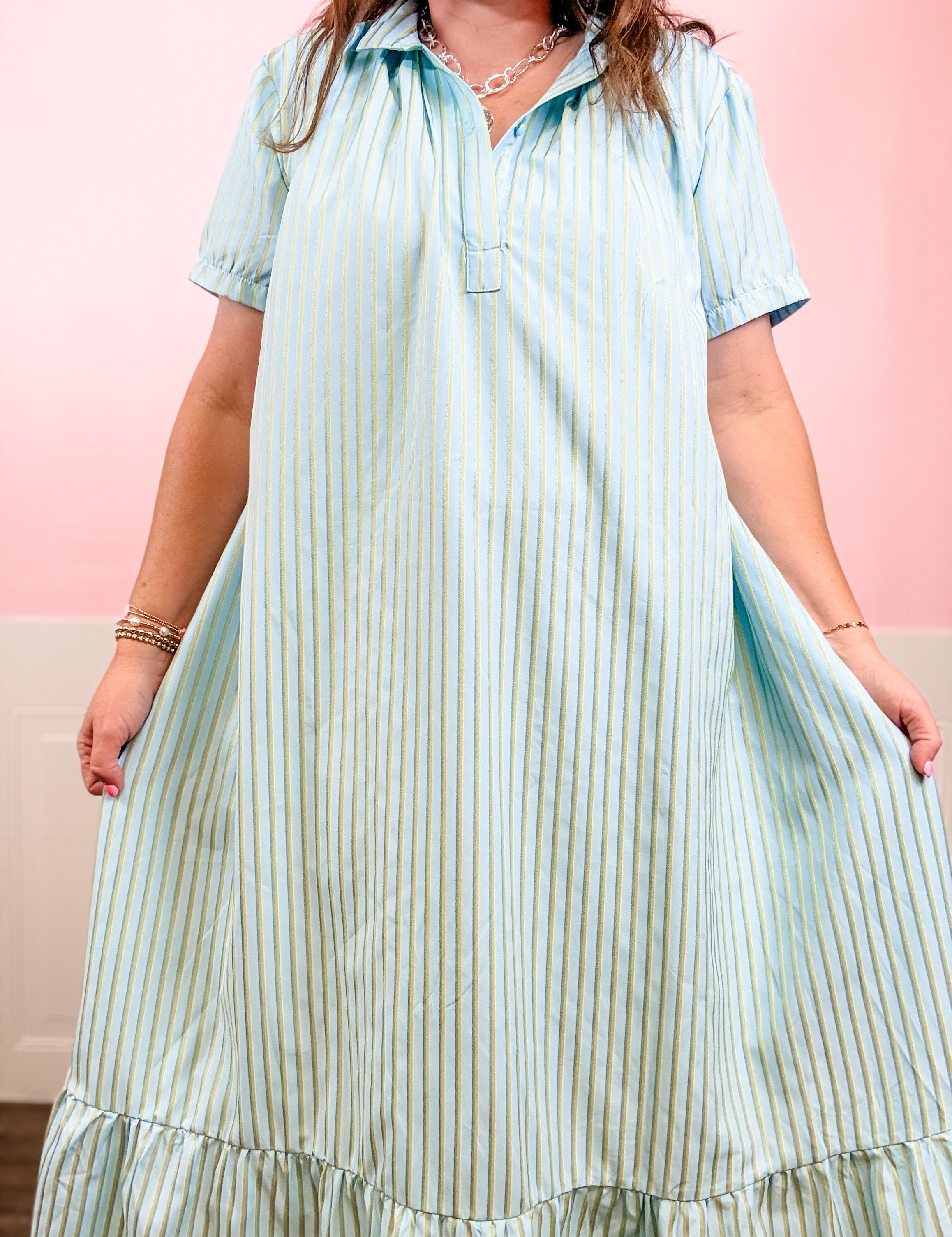 Seaside Day Stroll Stripe Dress - Just a Small Town Girl