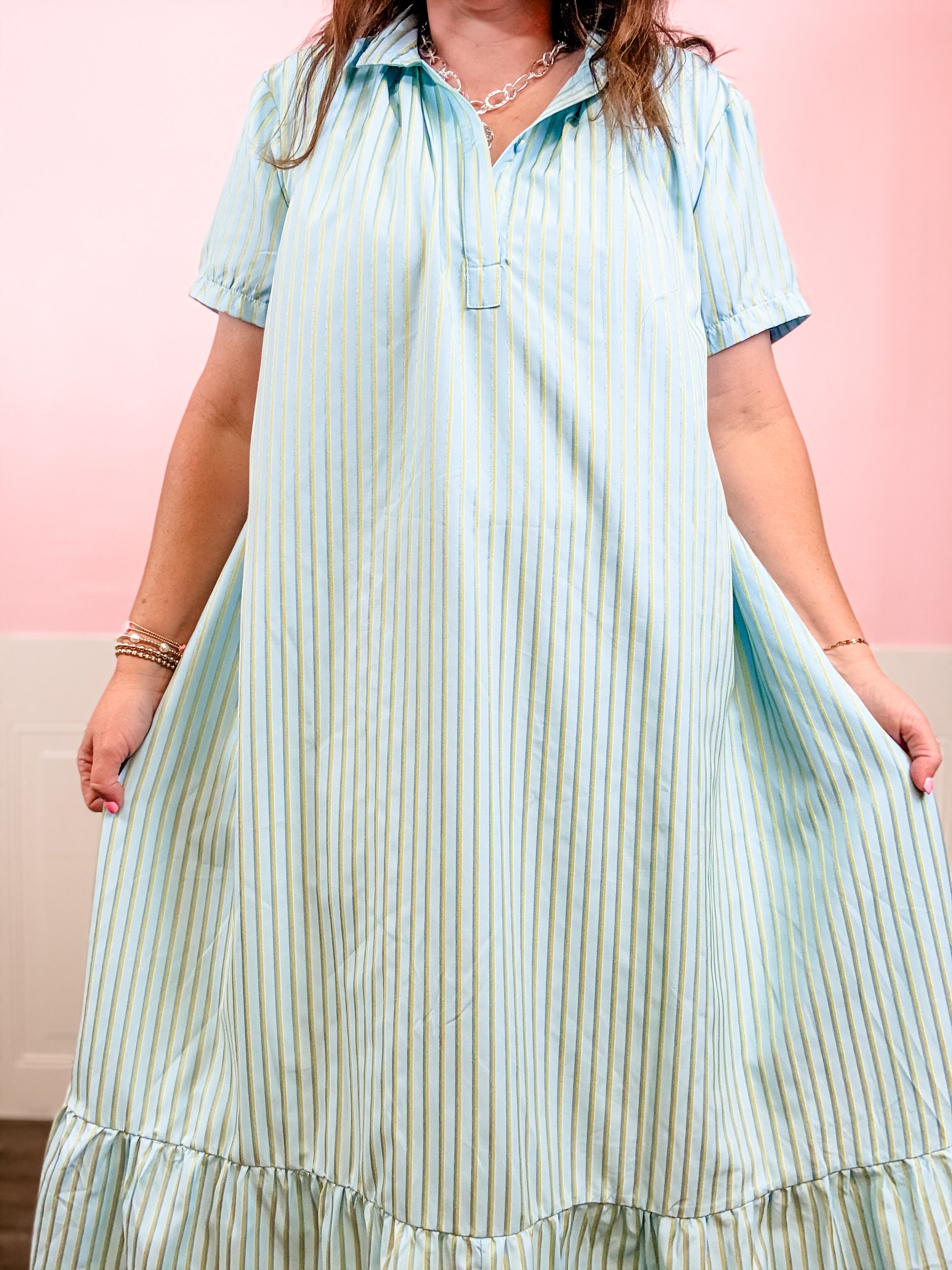 Seaside Day Stroll Stripe Dress - Just a Small Town Girl