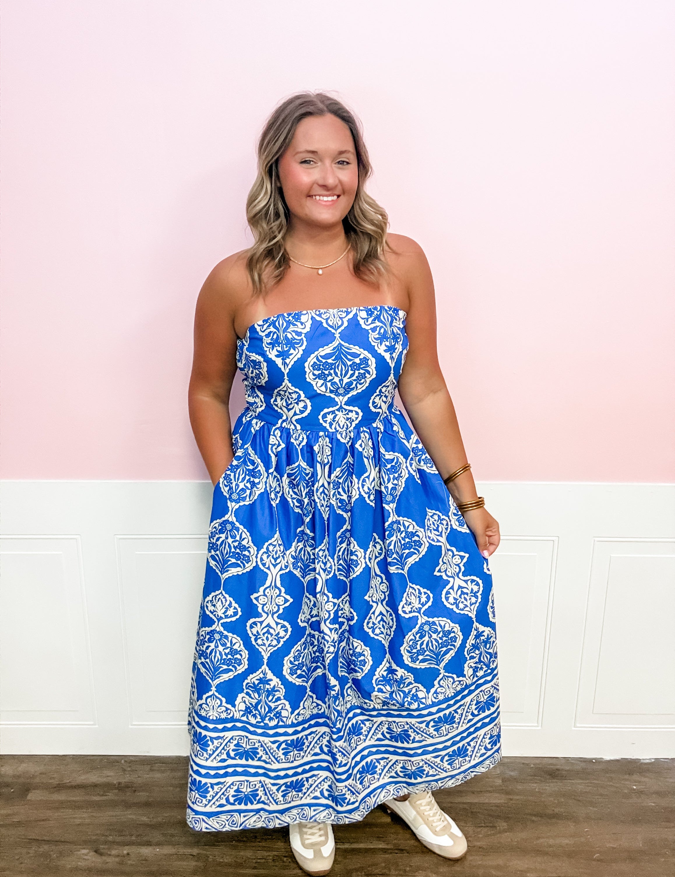 Seaside Elegance Strapless Midi Dress - Just a Small Town Girl
