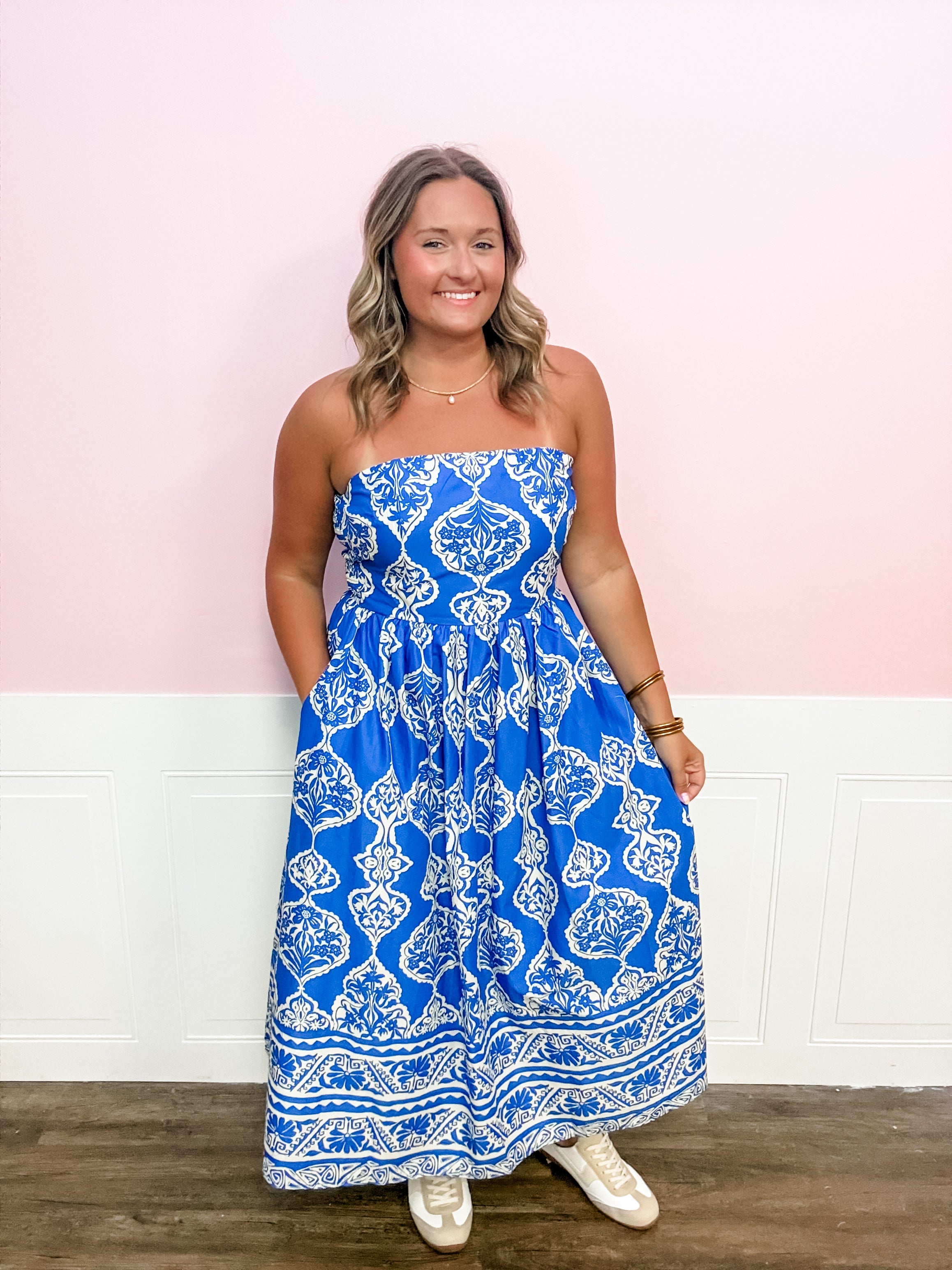 Seaside Elegance Strapless Midi Dress - Just a Small Town Girl