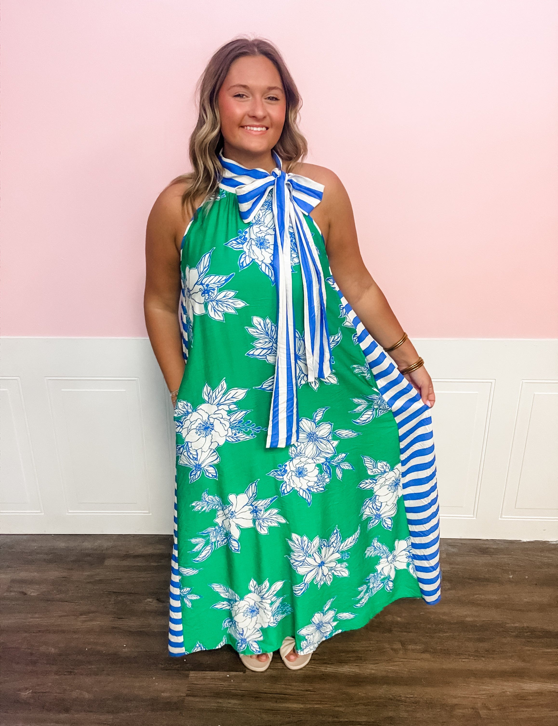 Seaside Scarf Halter Dress - Just a Small Town Girl
