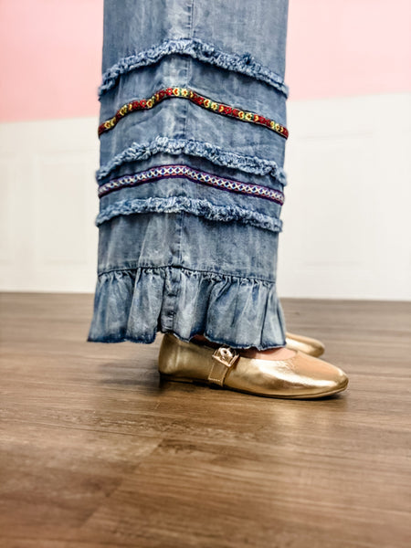 Seaside Stitch Wide - Leg Pants - Just a Small Town Girl