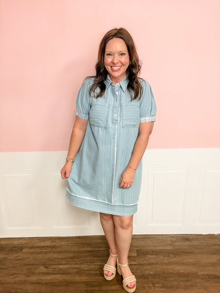 Seaside Stripe Shirt Dress - Just a Small Town Girl