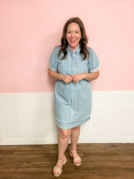 Seaside Stripe Shirt Dress - Just a Small Town Girl