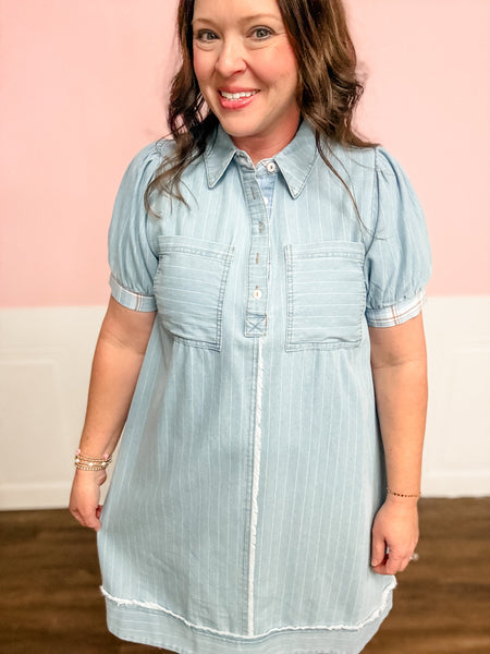 Seaside Stripe Shirt Dress - Just a Small Town Girl