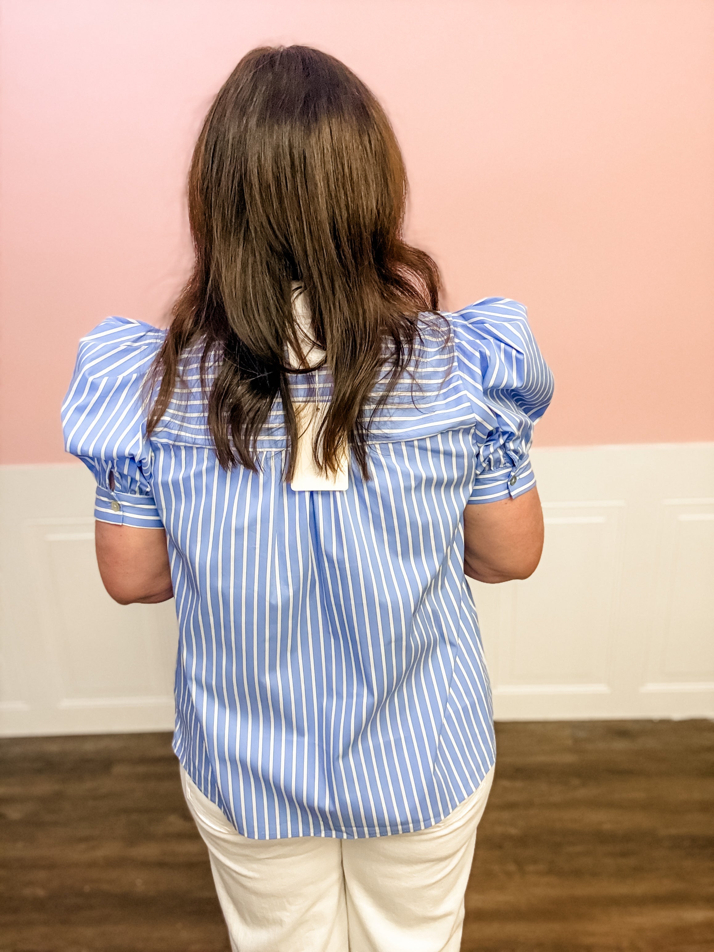 Seaside Stripe Tie Front Top - Just a Small Town Girl