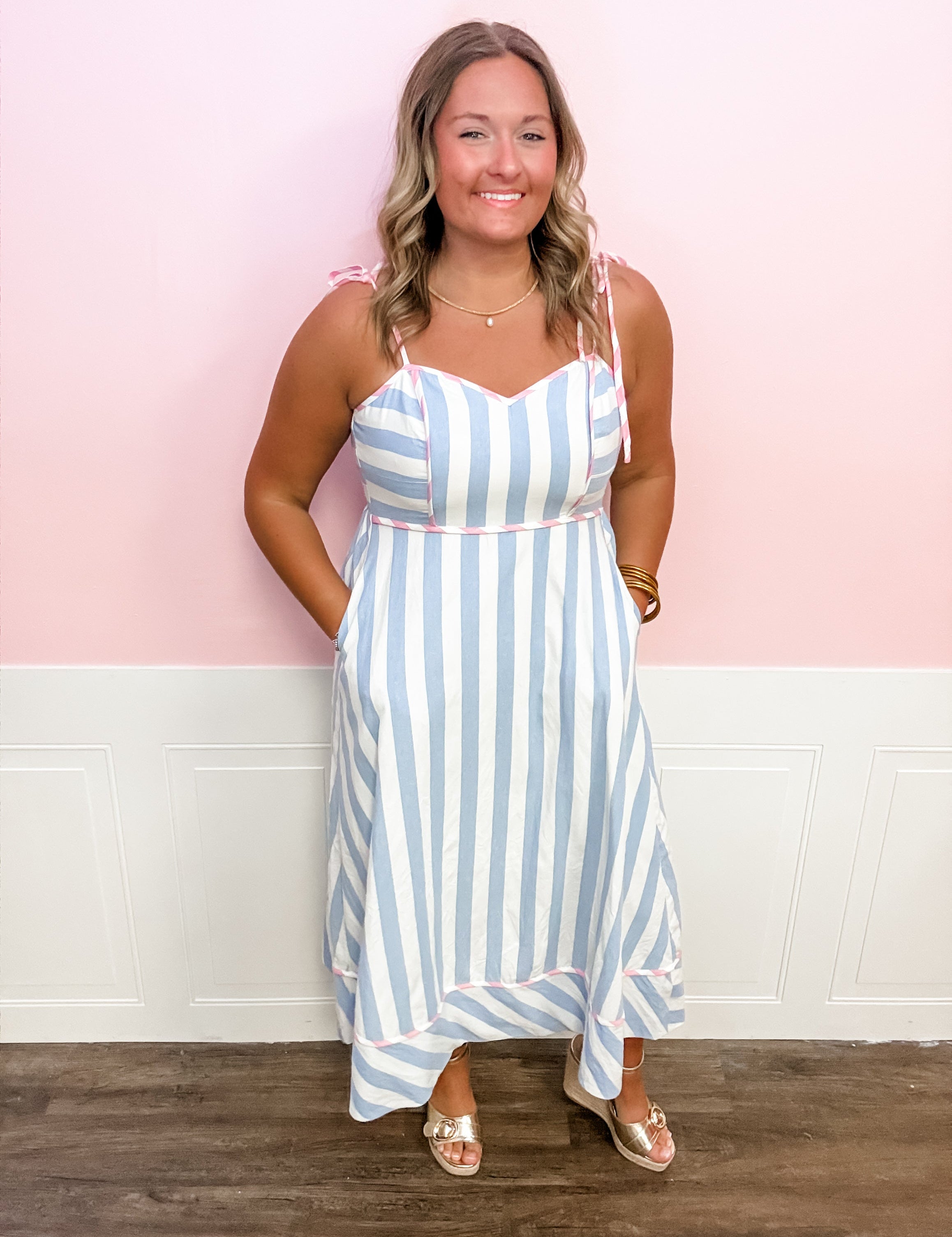 Seaside Stroll Stripe Dress - Just a Small Town Girl
