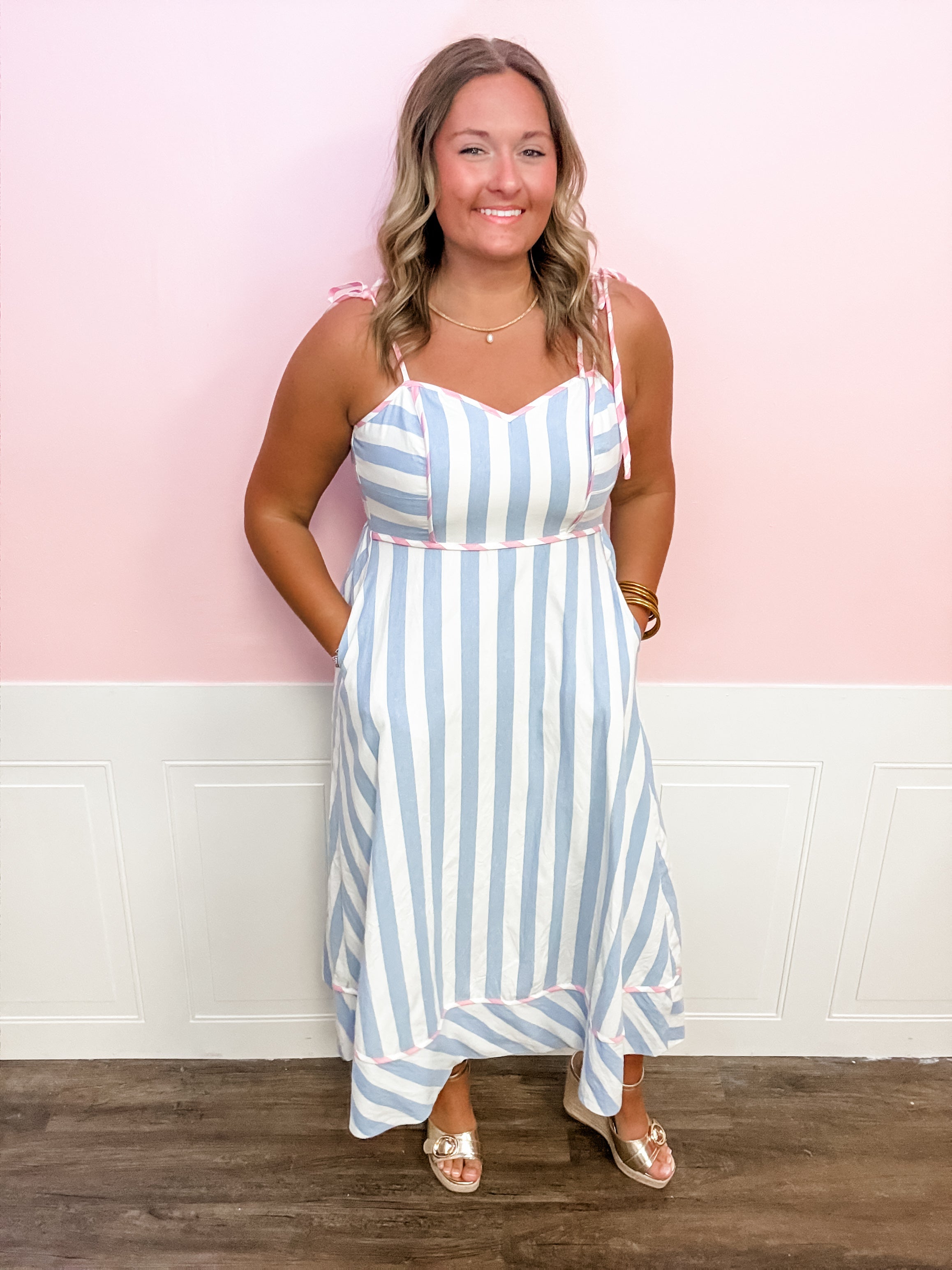 Seaside Stroll Stripe Dress - Just a Small Town Girl