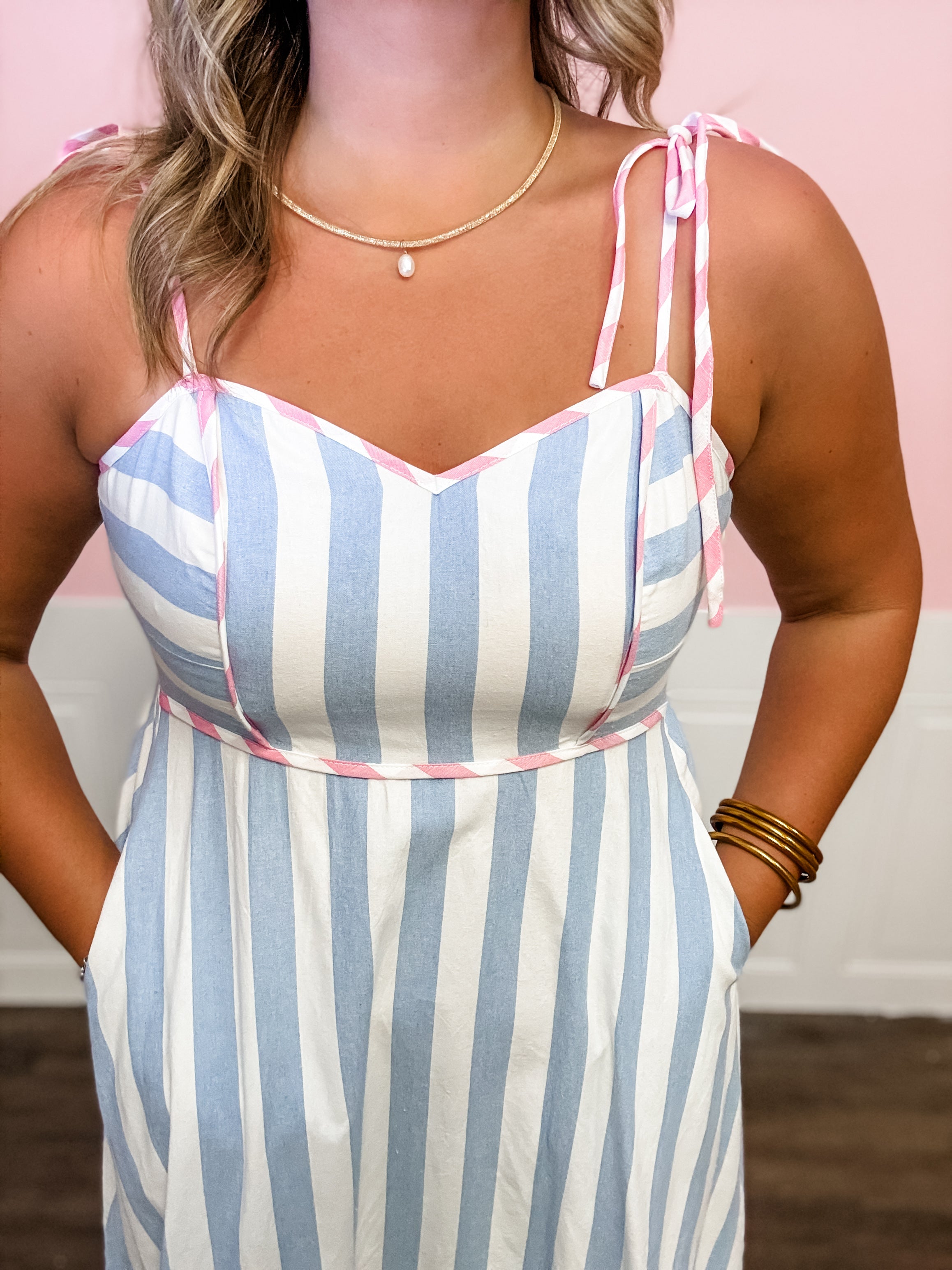 Seaside Stroll Stripe Dress - Just a Small Town Girl