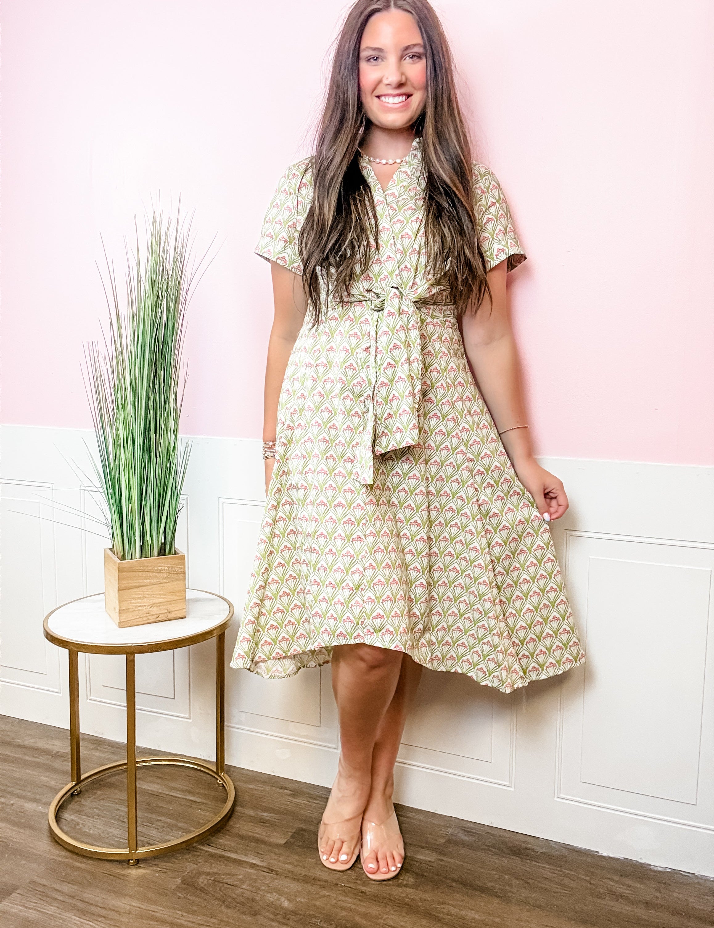 Secret Garden Tie Waist Dress - Just a Small Town Girl