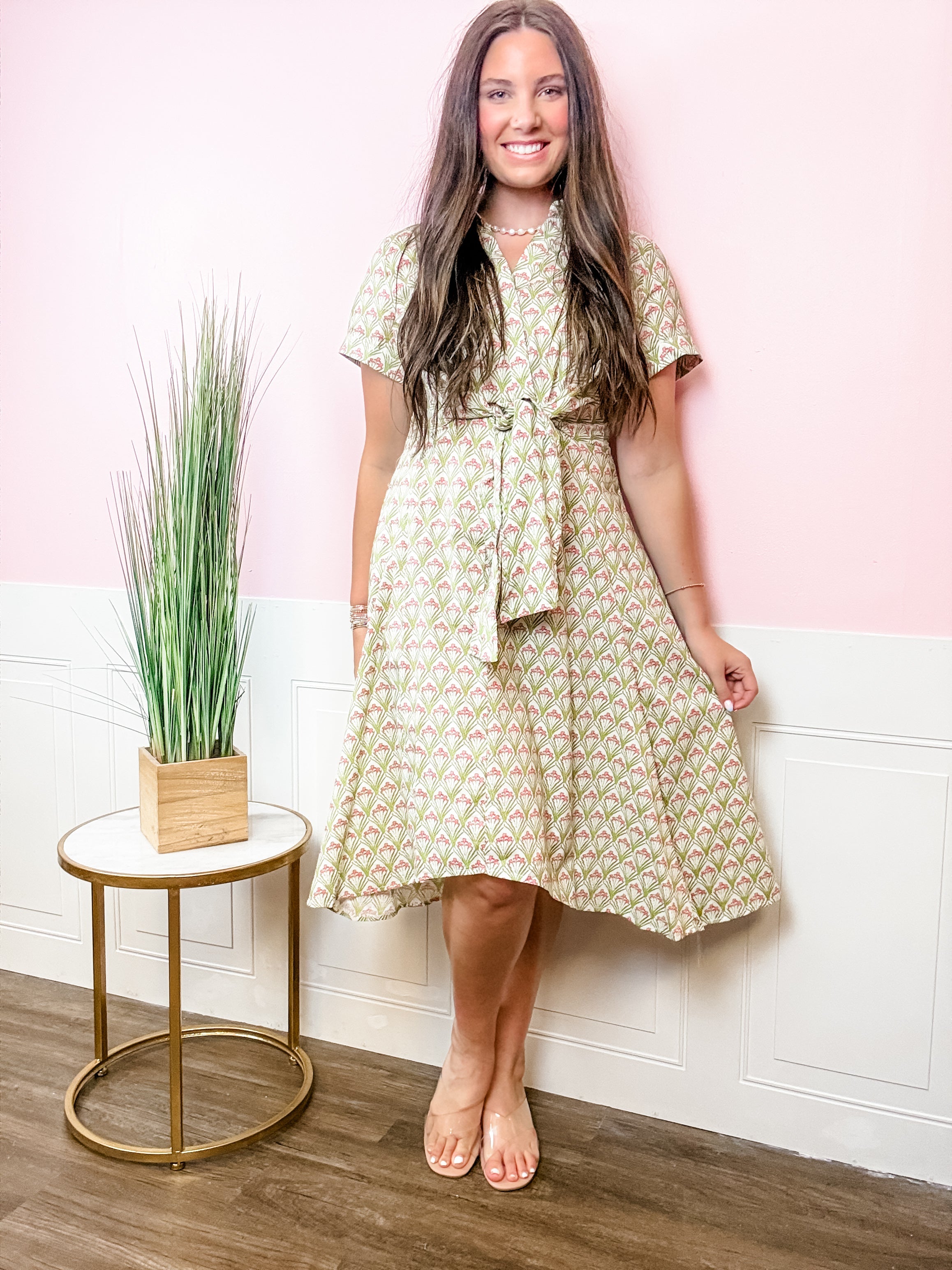 Secret Garden Tie Waist Dress - Just a Small Town Girl
