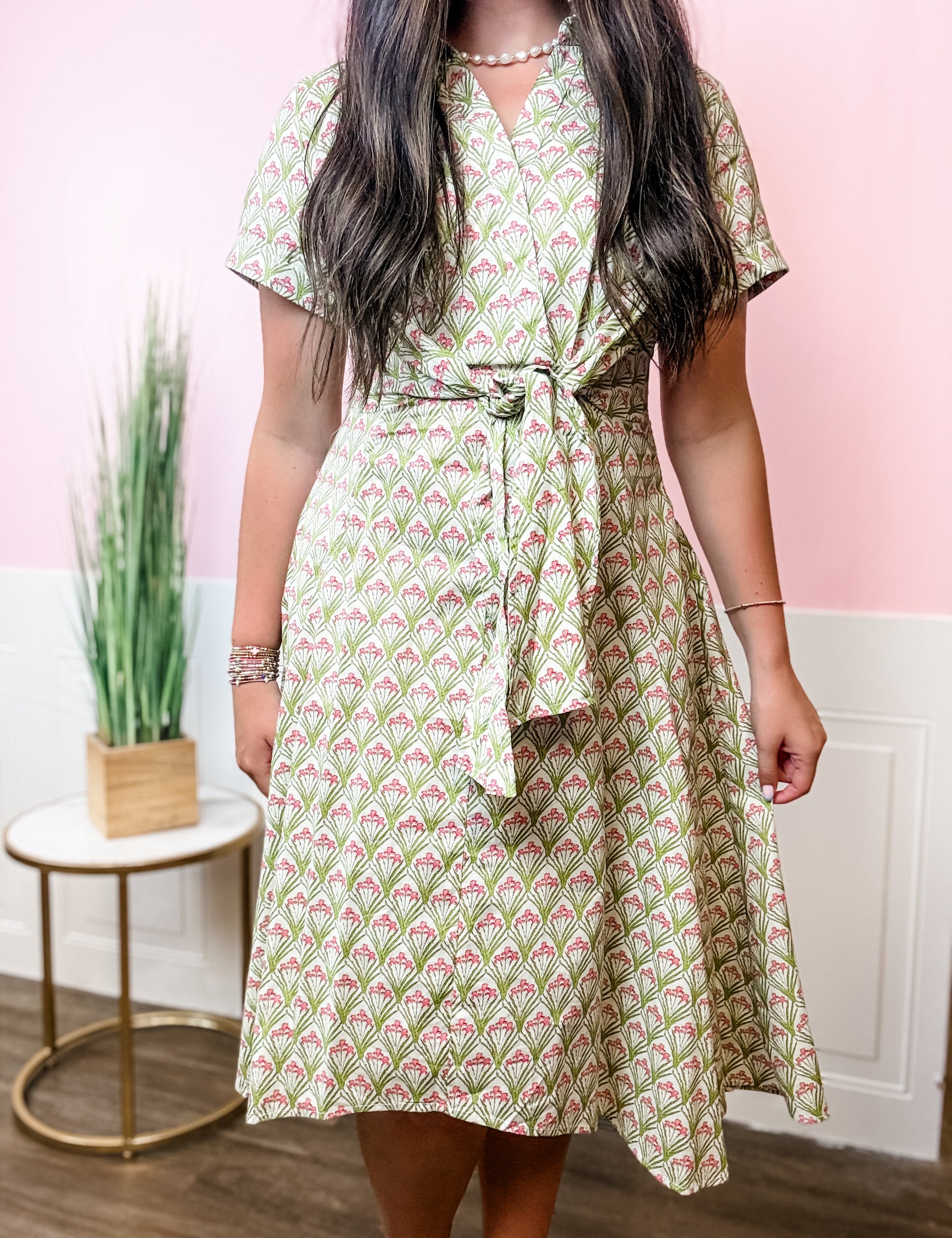 Secret Garden Tie Waist Dress - Just a Small Town Girl