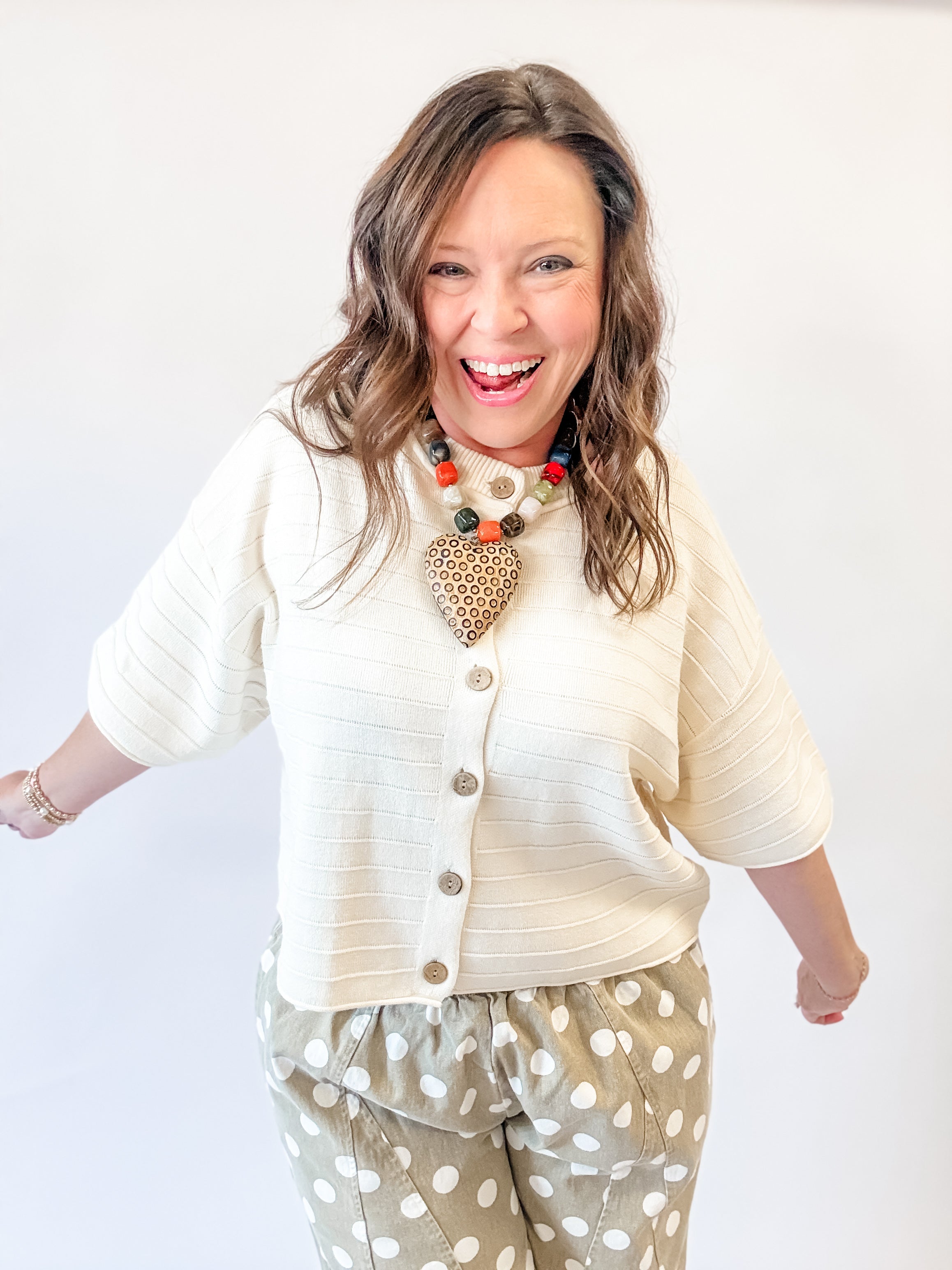 Simply Charming Button Sweater Top - Just a Small Town Girl